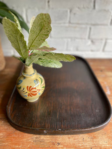 Antique Wooden Tray With Curved Sides