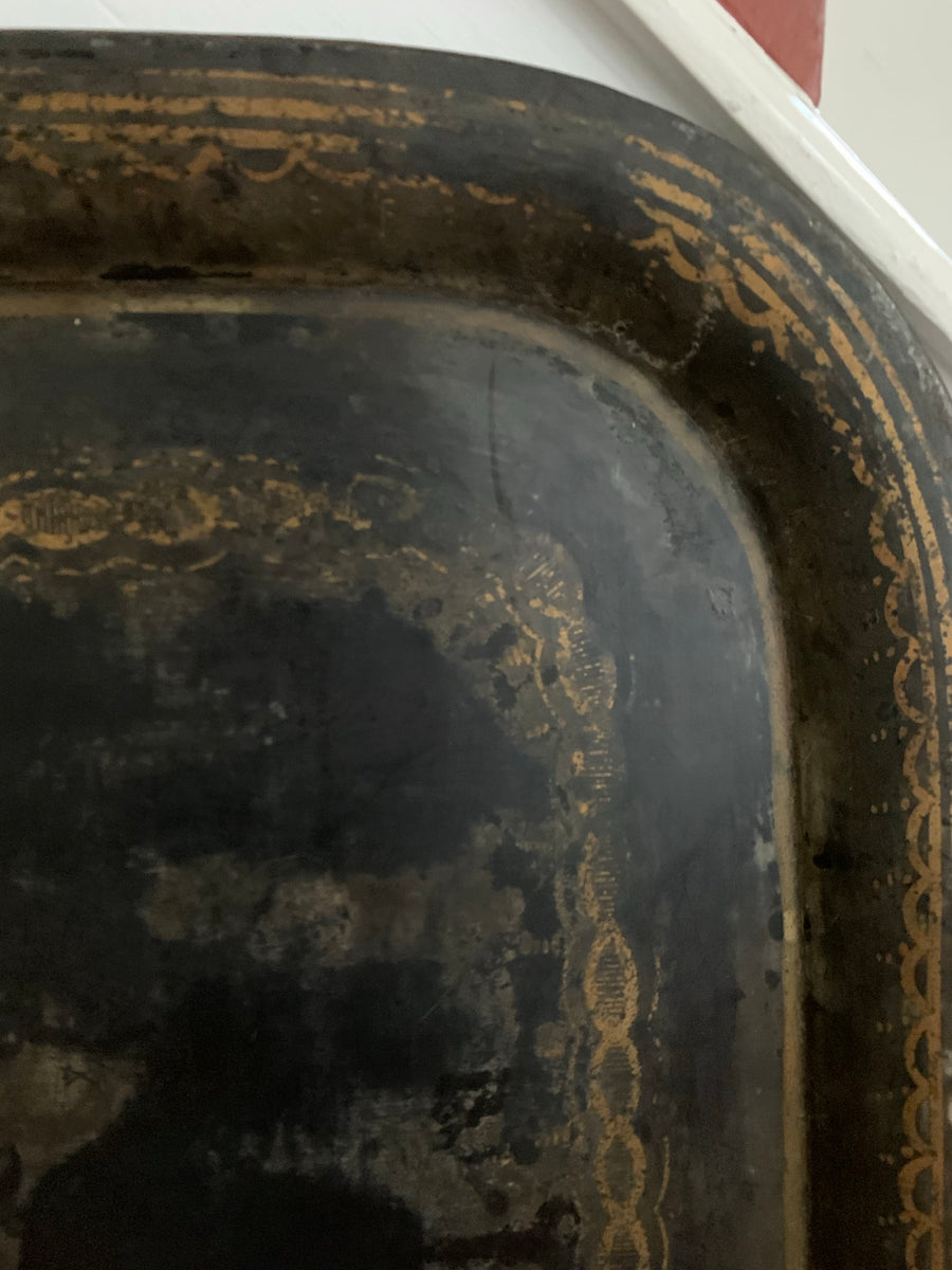 Very Large 19th Century French Toleware Metal Tray – Reclectic