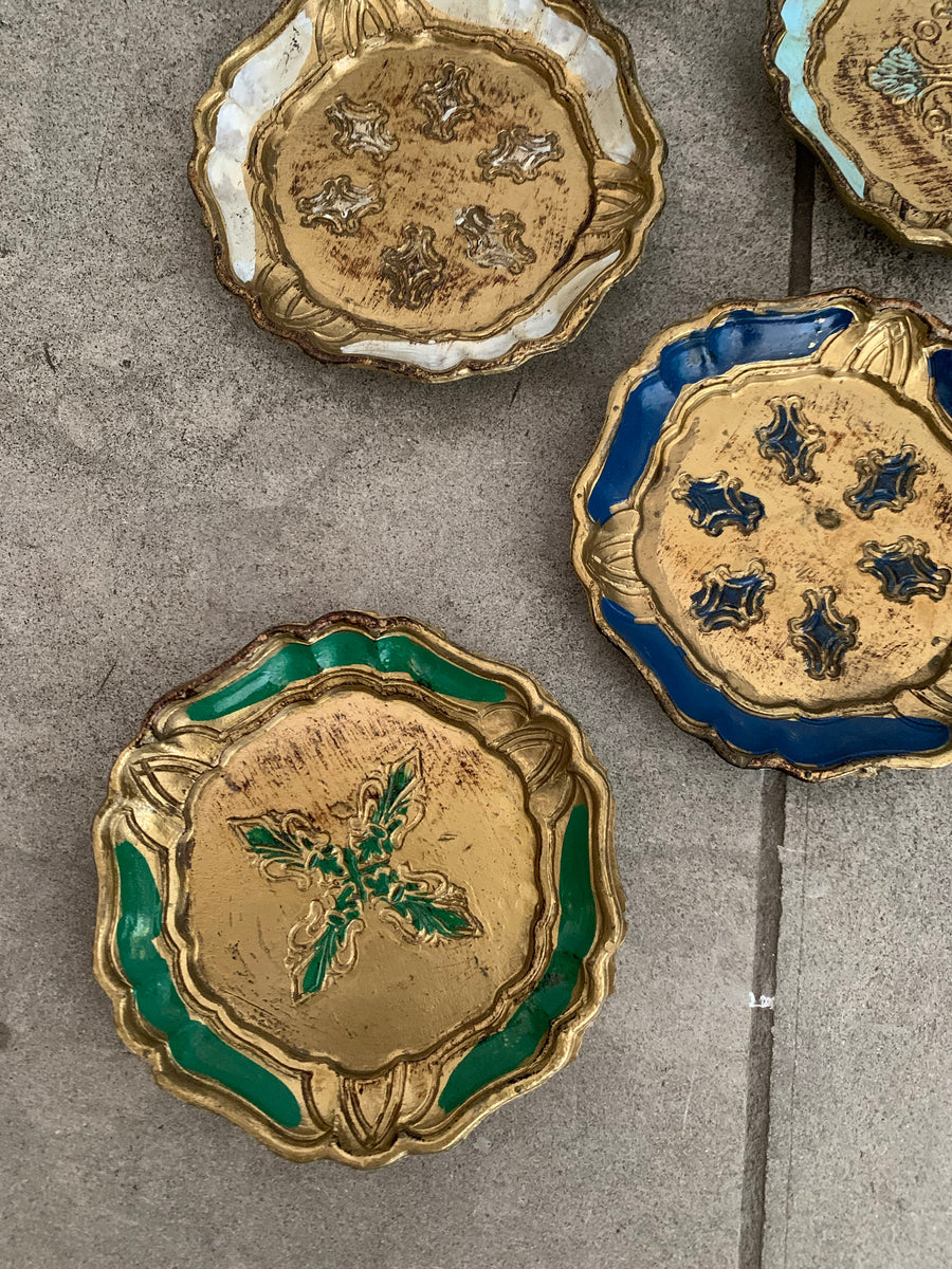 Six Vintage Italian Florentine Coasters - Colour Mix – Reclectic