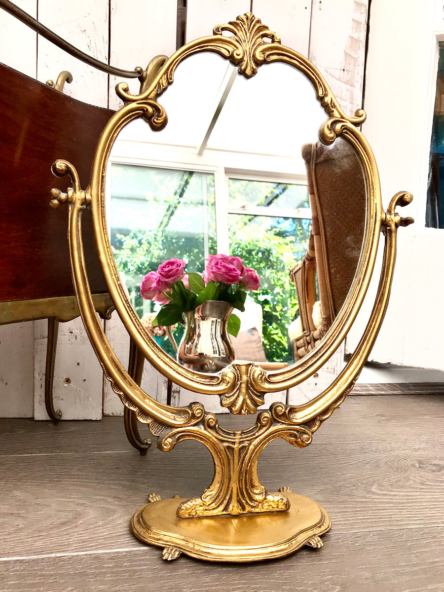 slim fit dress slacks Gold Vintage Dressing Table Mirror – Reclectic