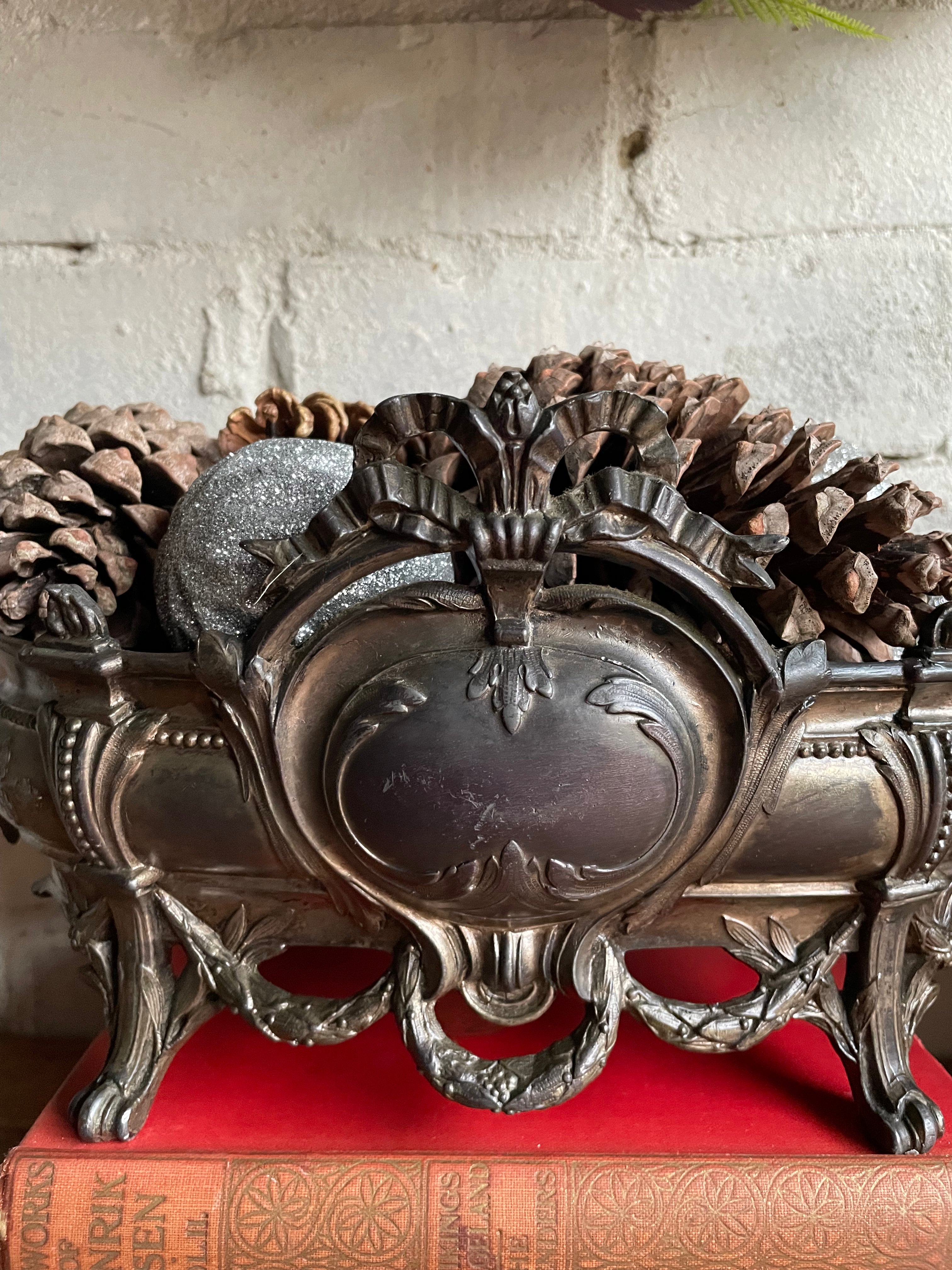French Embossed Spelter Jardinière