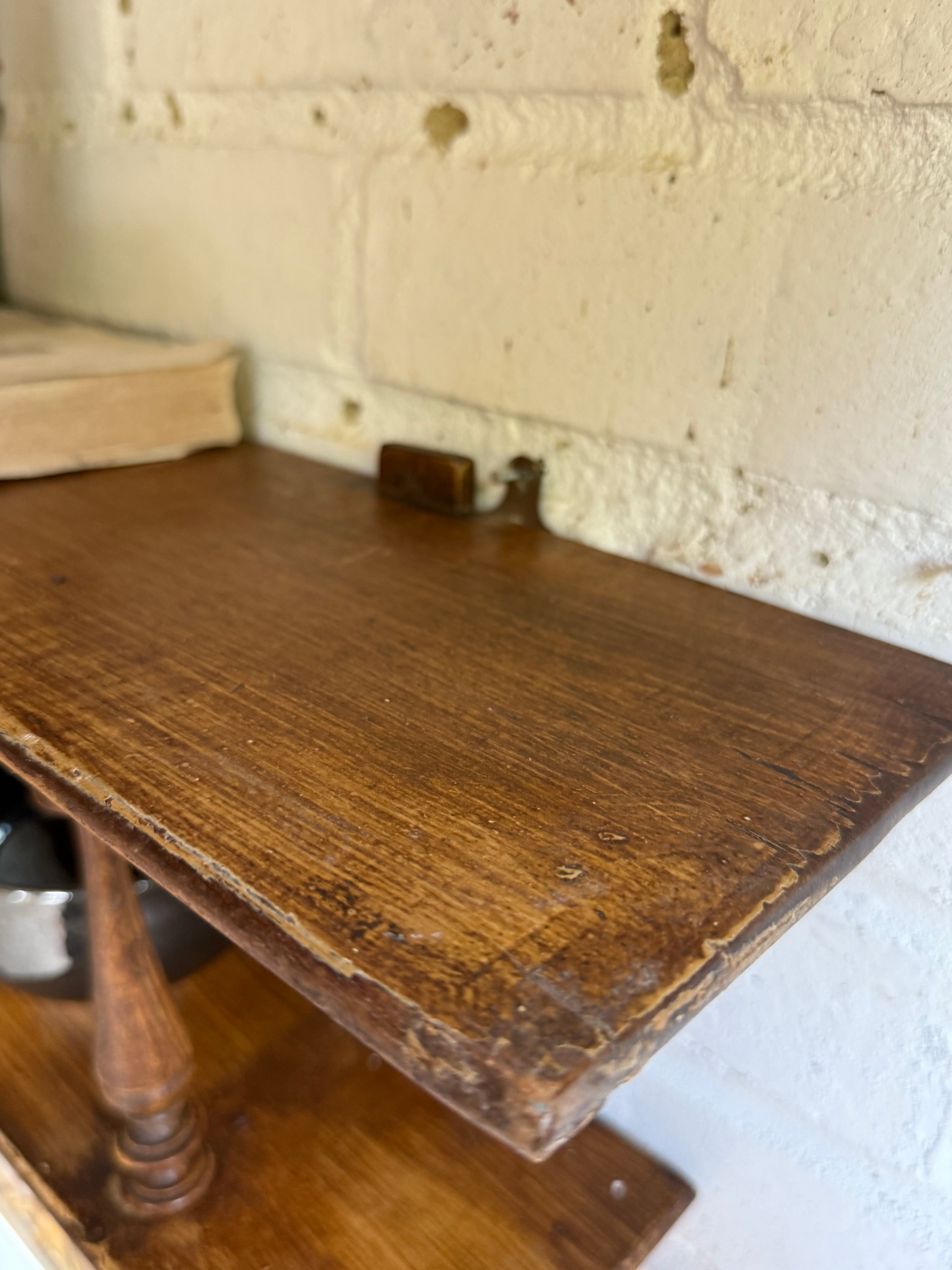 Early 20th Century Wall Hanging Shelf with Spindle Detail