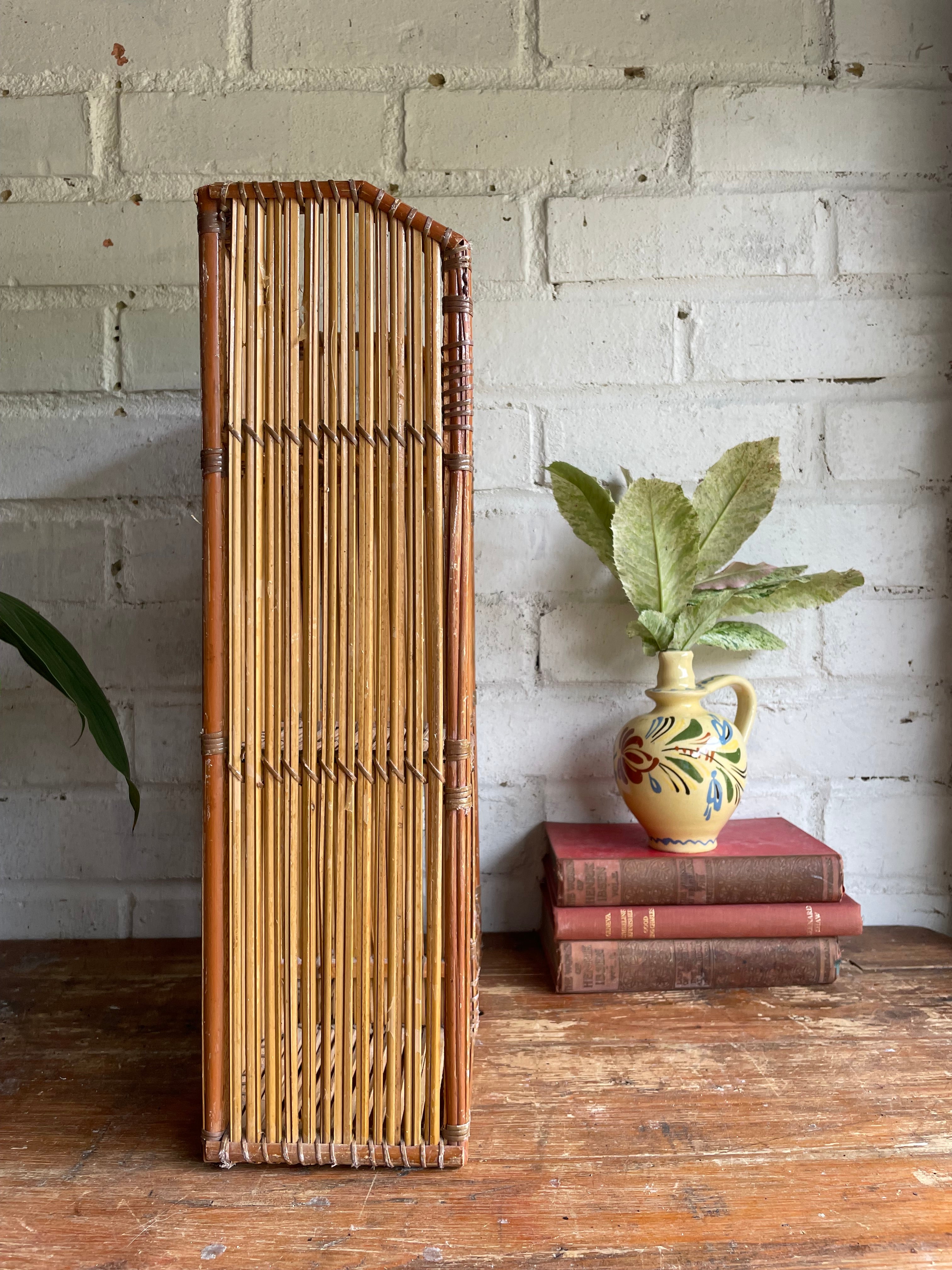 Small Rattan & Bamboo Shelf