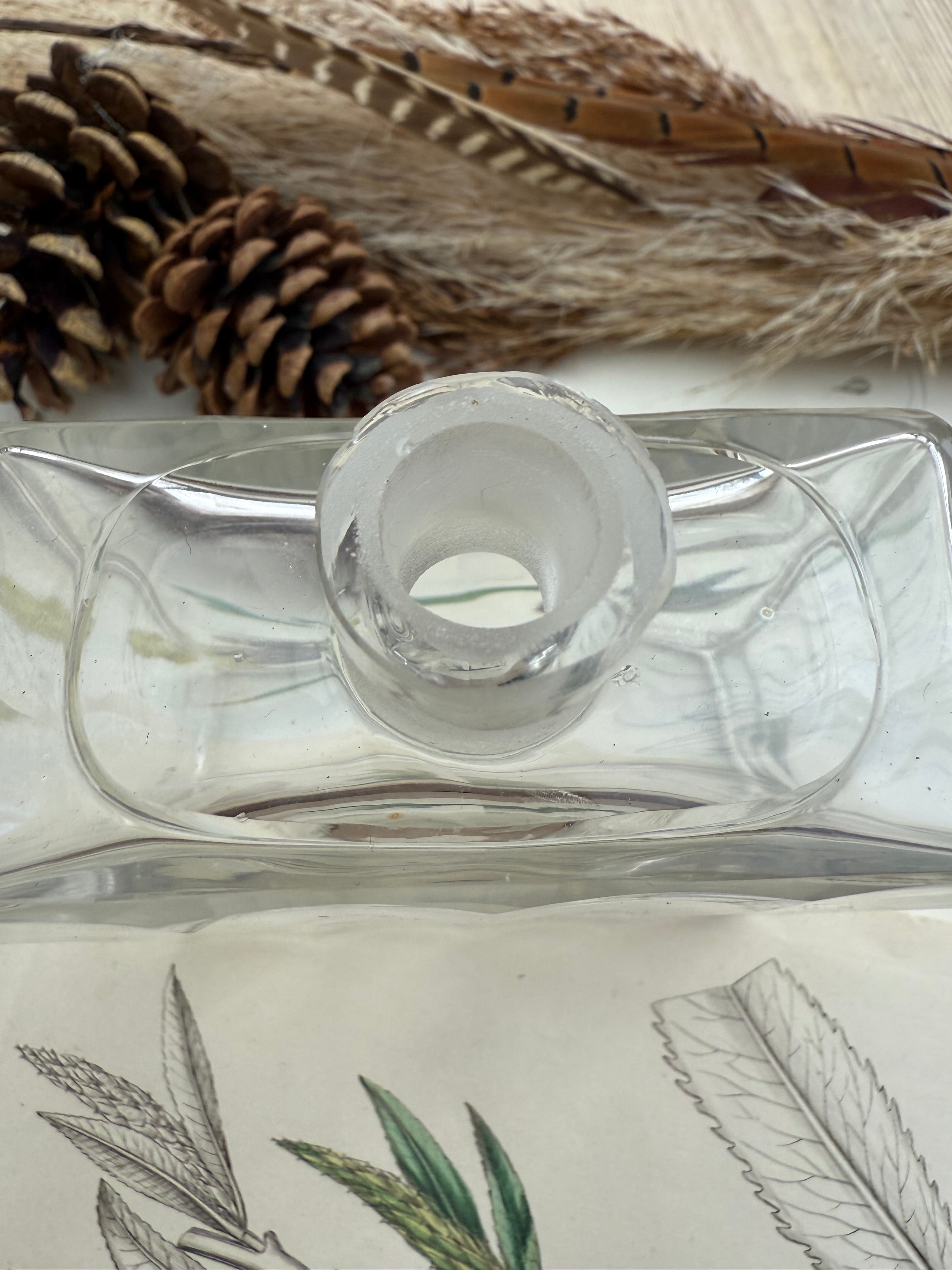 Large Glass Vintage French Cologne Bottle: Circa 1940s