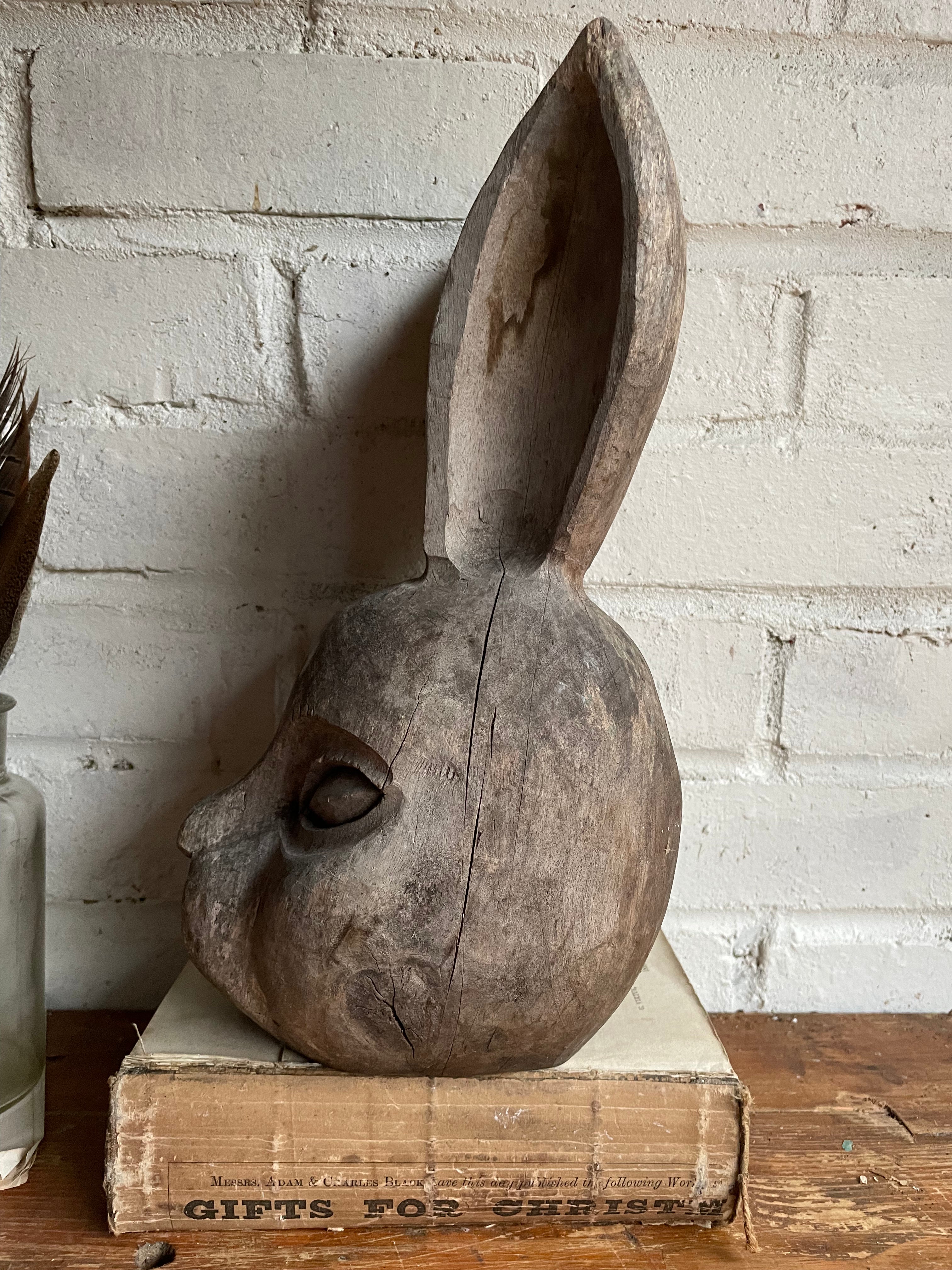Quirky Carved Hare Sculpture