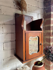 1930s Oak Mirrored Wall Cabinet with Original Bevelled Glass