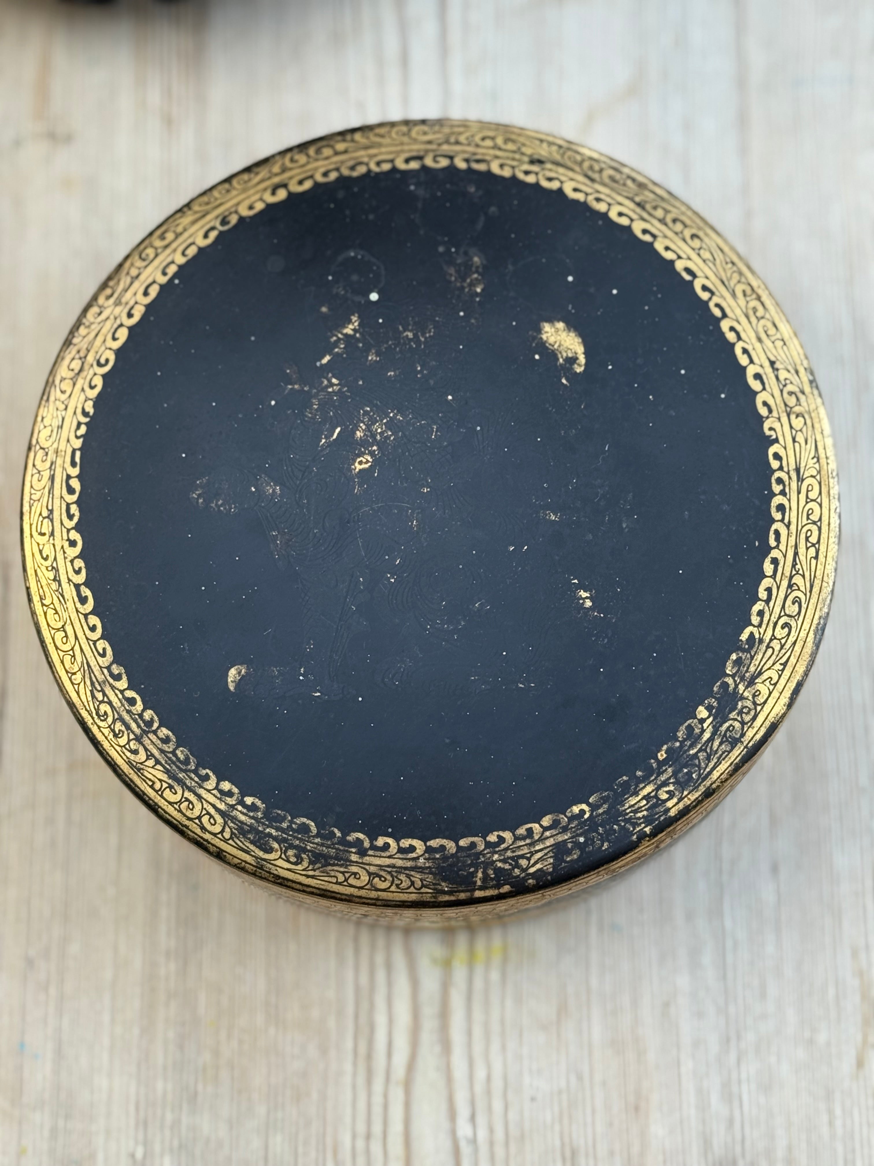 Circa 1880s: Hand Painted Papier Mache Travelling Spice Box