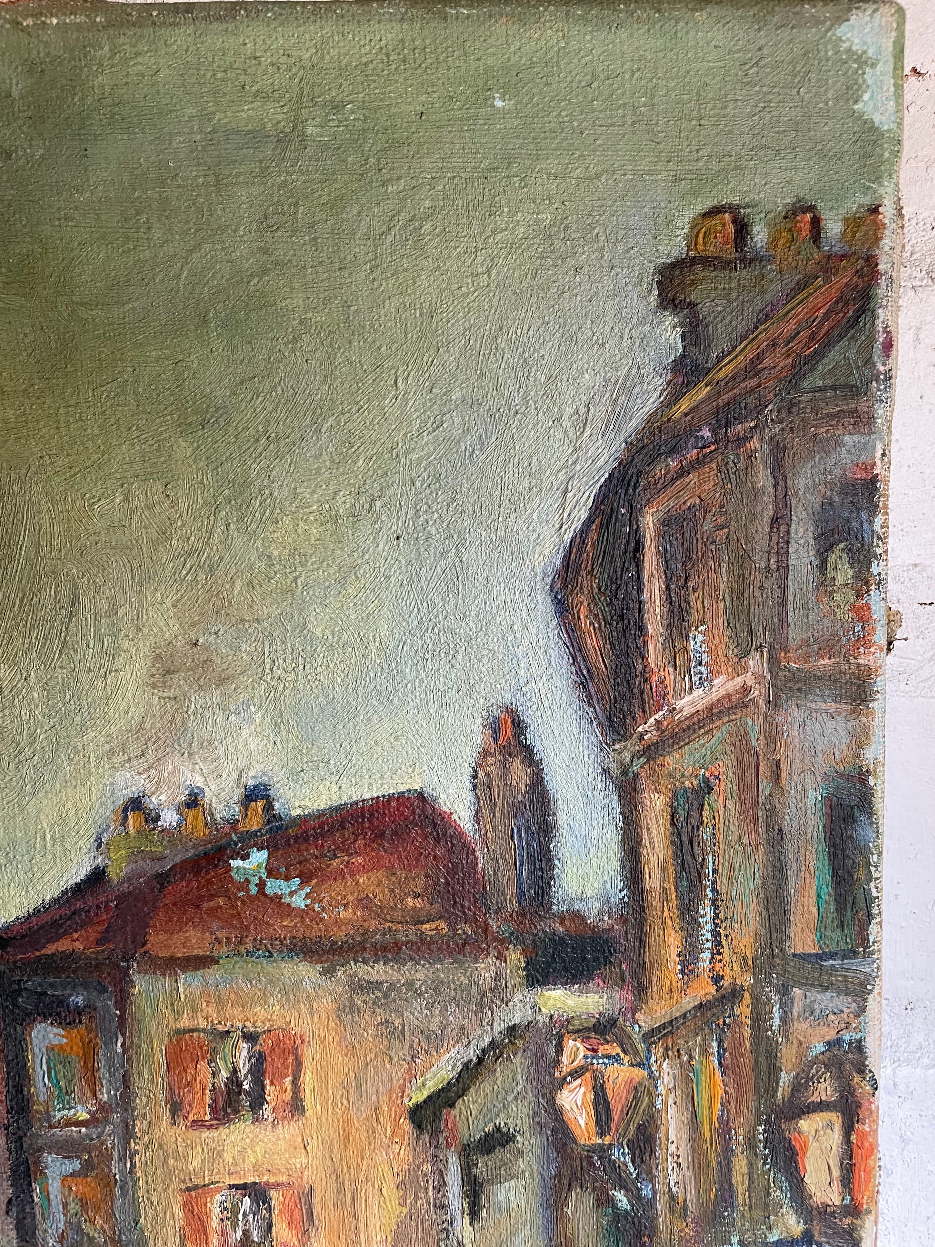 French Market Day: Antique Oil on Stretched Linen