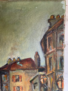 French Market Day: Antique Oil on Stretched Linen