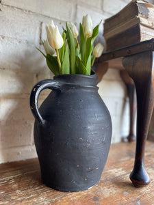 Earthenware Vase in Black Hues