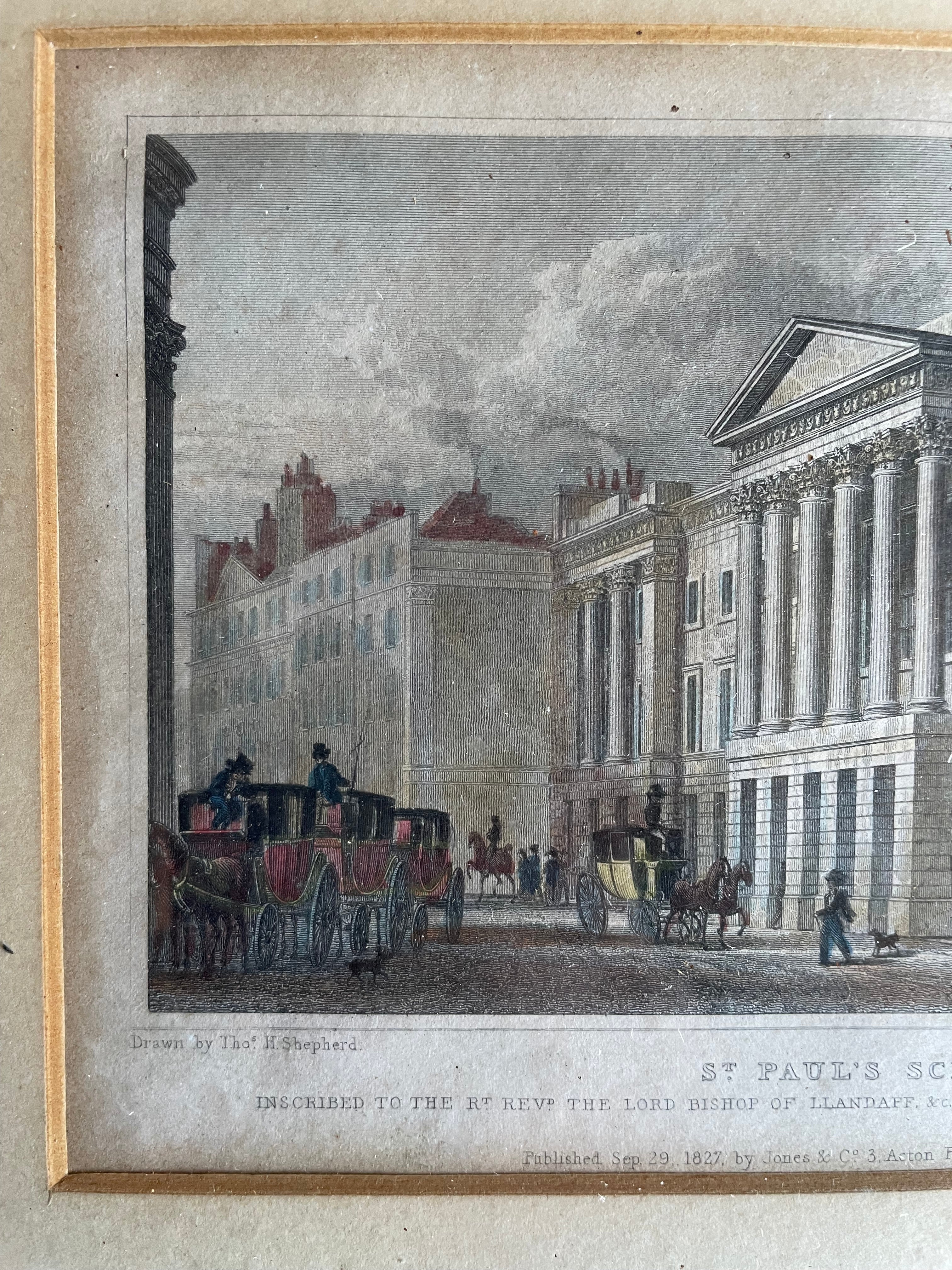 19th Century Framed Bookplate of St Paul’s School in London