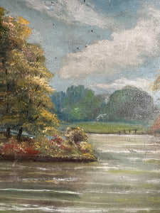 The Loire Valley: Small Antique Oil on Wood