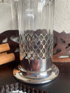 Small Edwardian Perfume Bottle With Silver Plate Holder. Was £30 now £15 at checkout