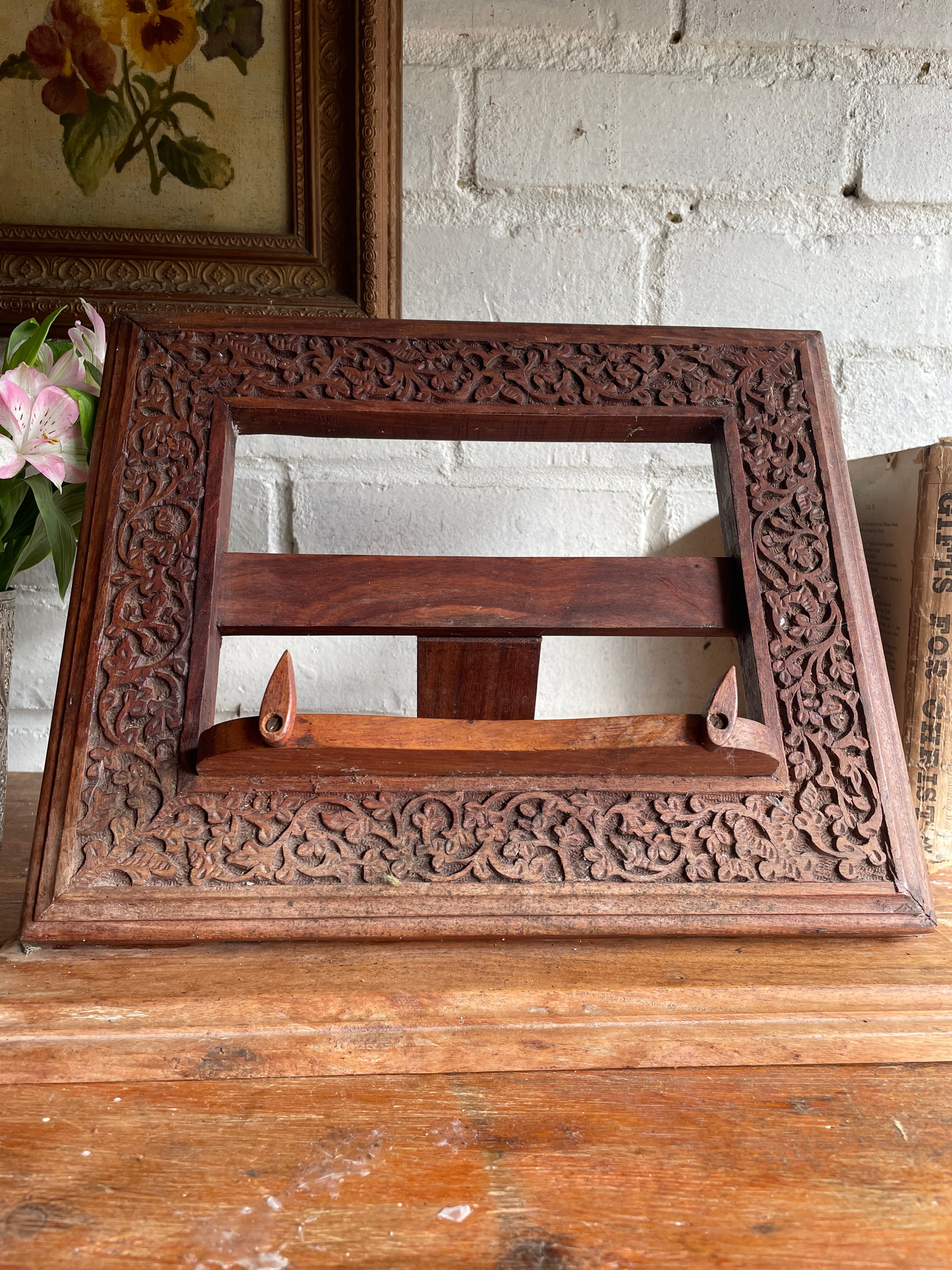 Hand Carved Bookstand/ Easel