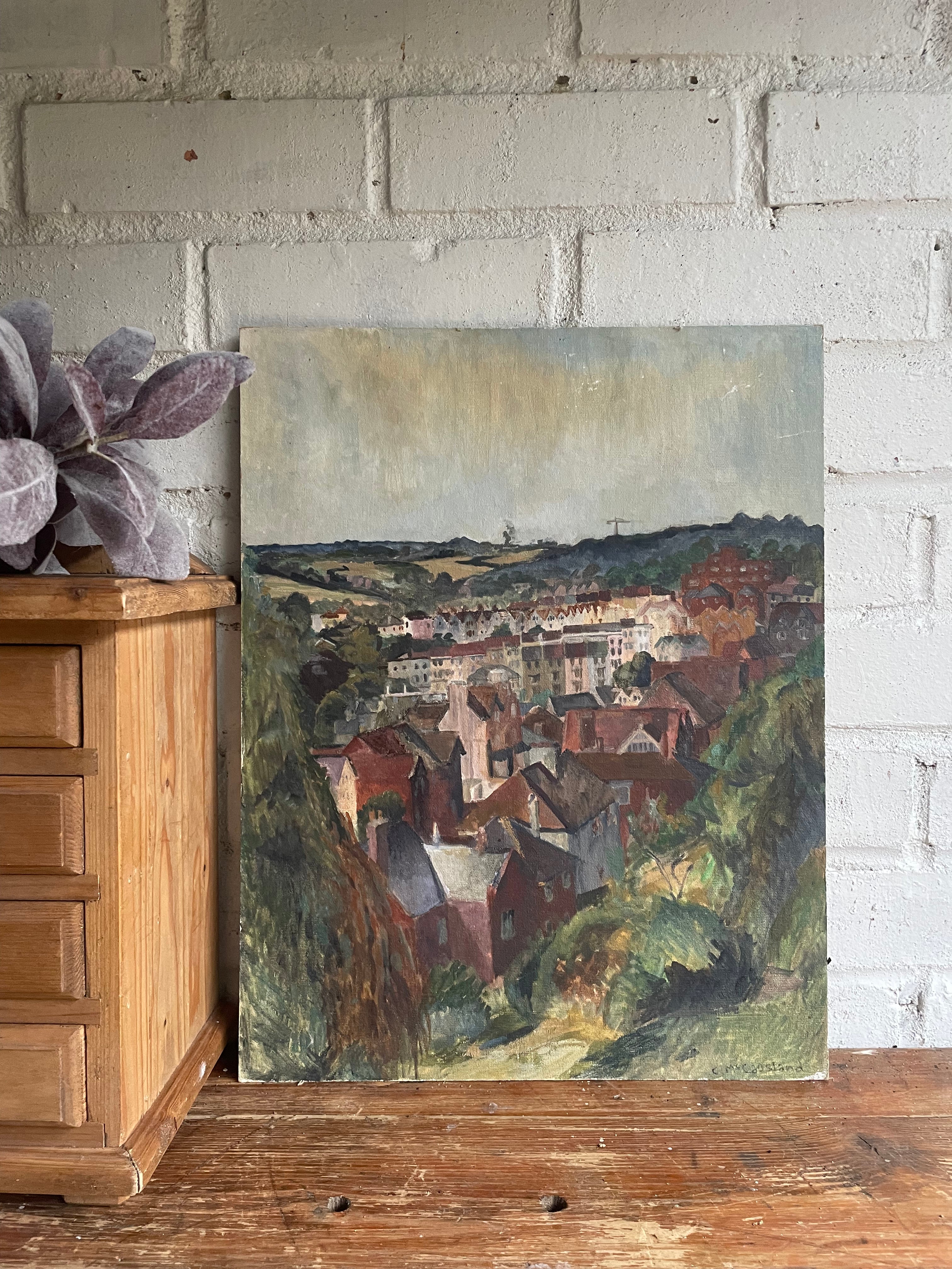 Abstract View of Hastings: Oil on Board