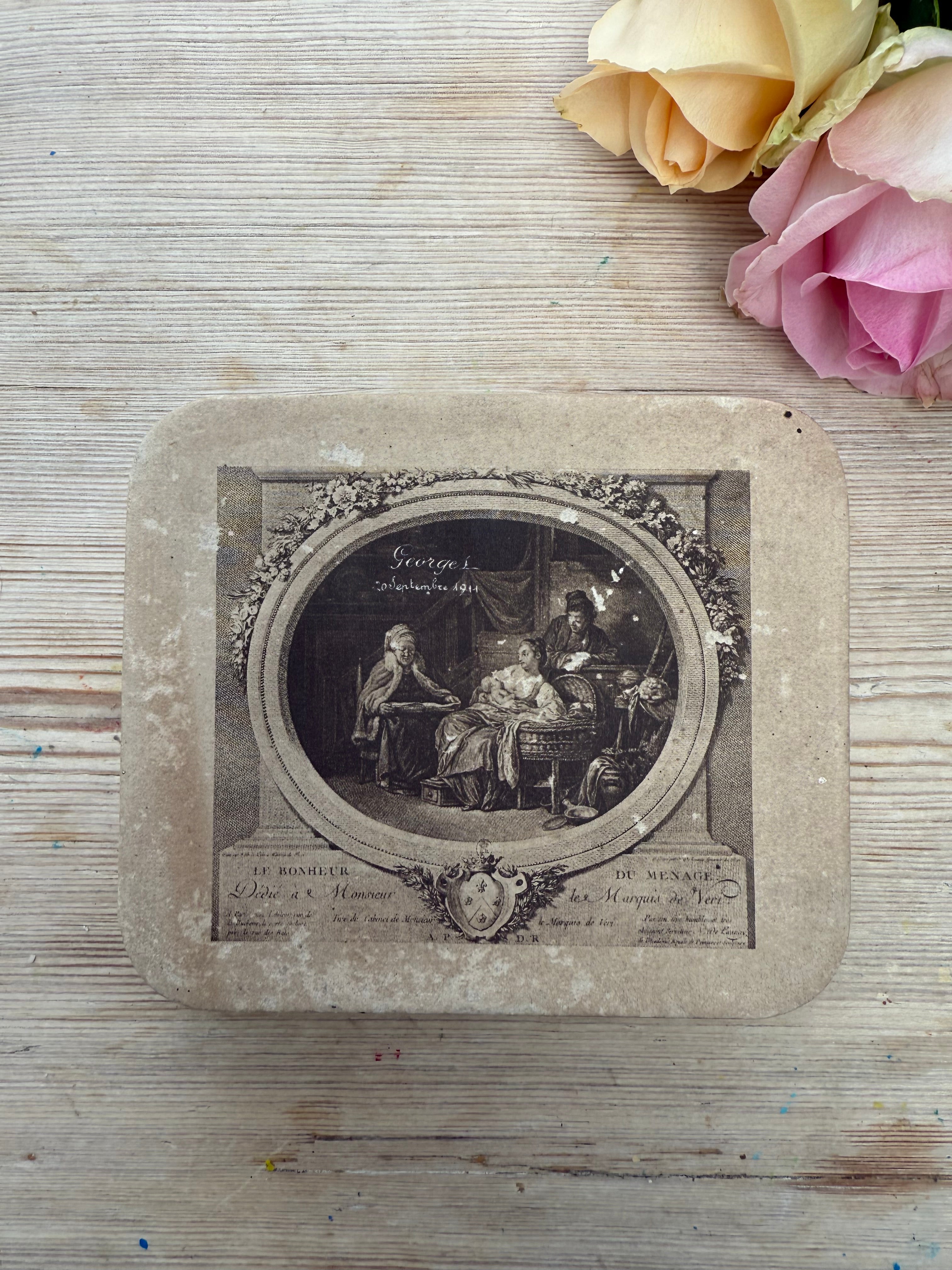 Antique French Baptism Paper Bonbon/ Chocolate Box circa 1900’s