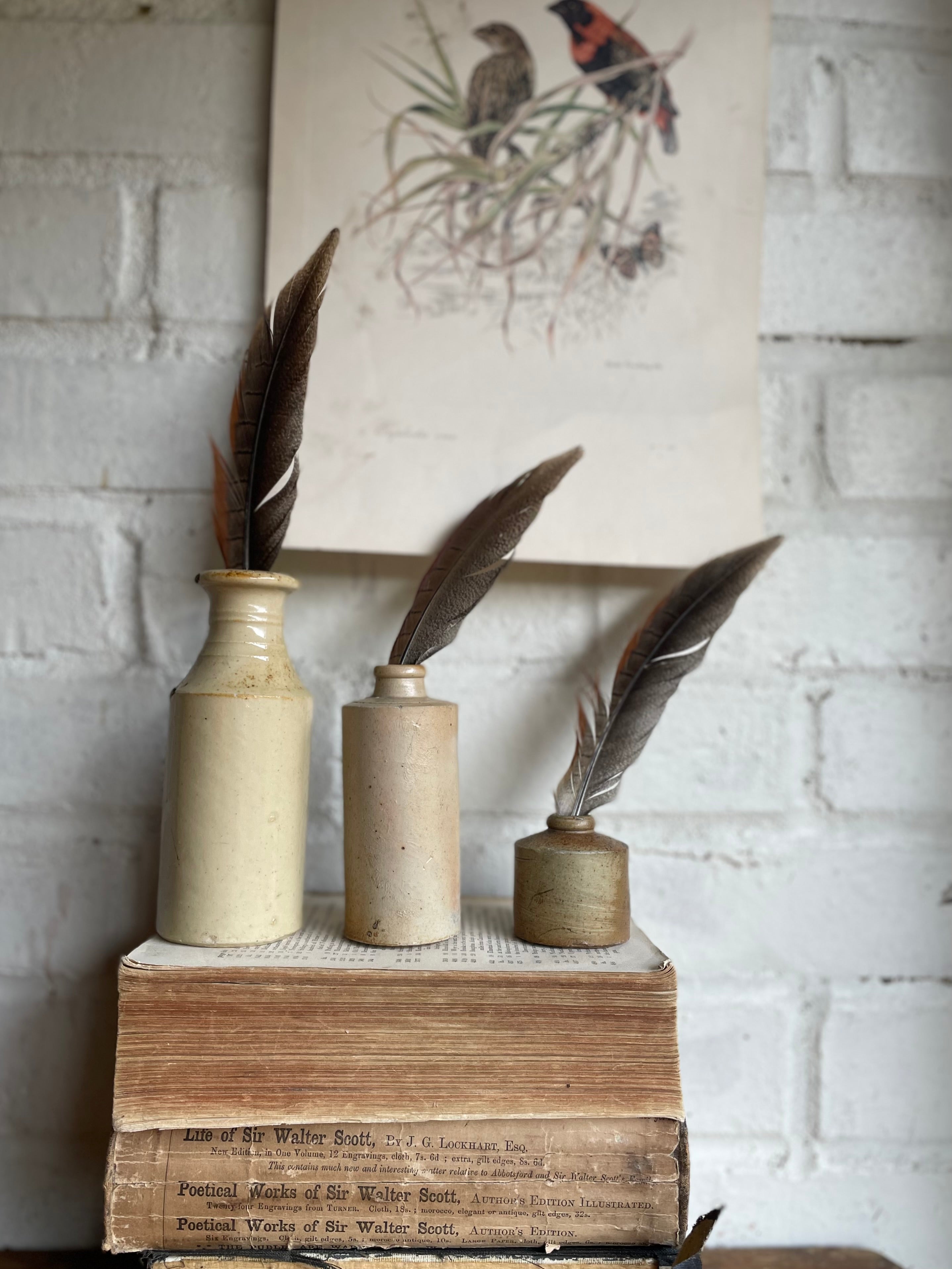Trio of Antique Stoneware Bottles