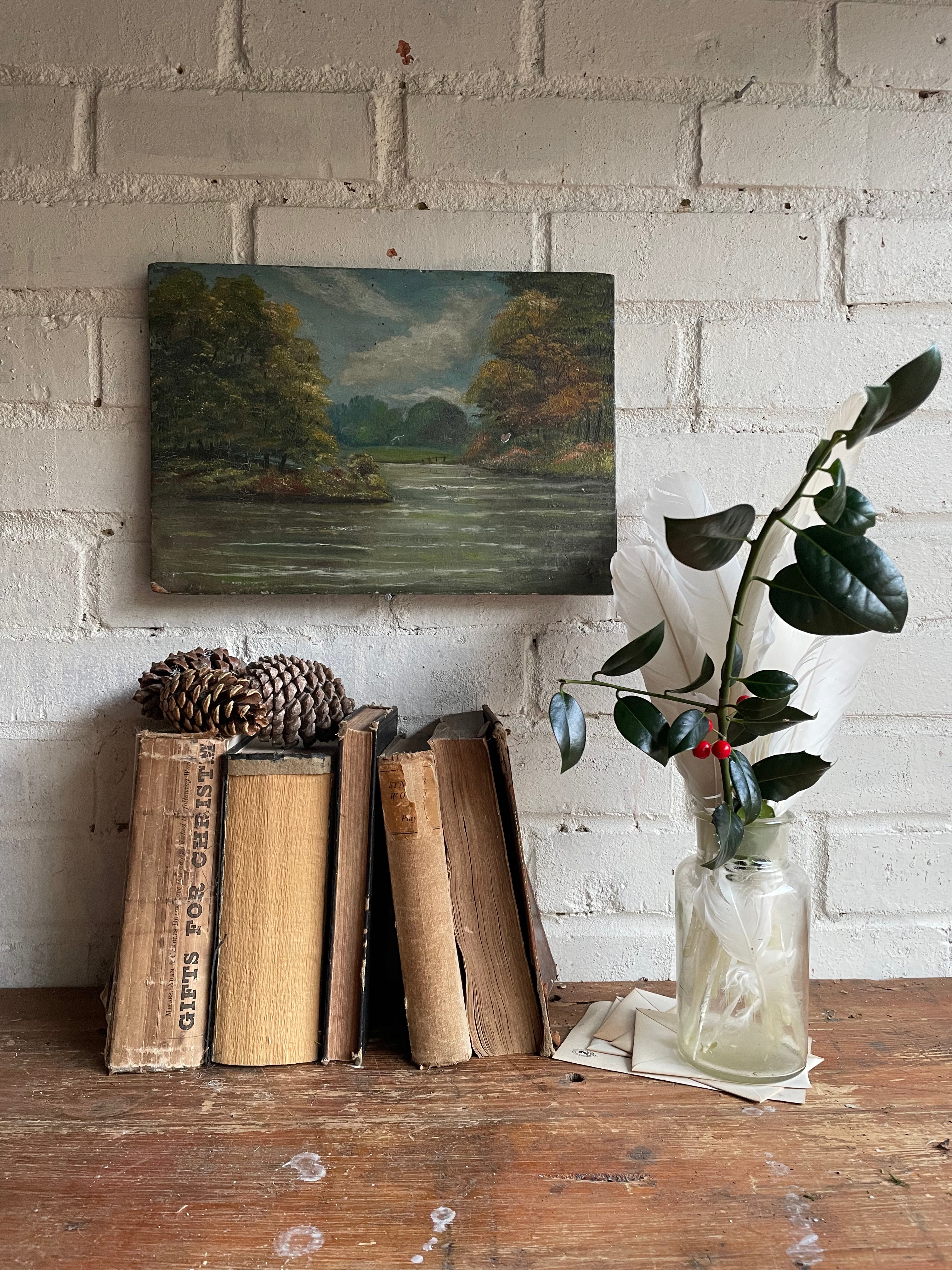 The Loire Valley: Small Antique Oil on Wood