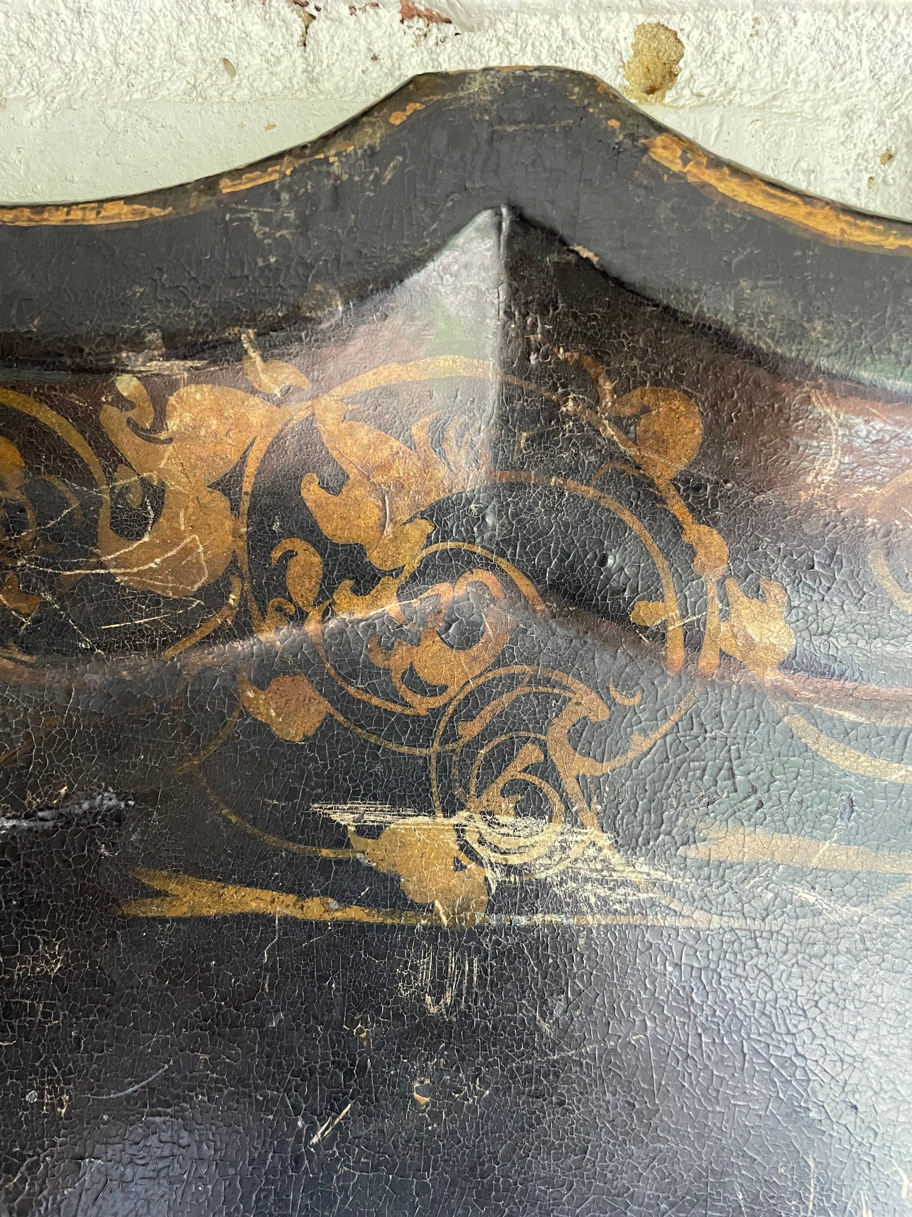 Oversized 19th Century Papier Mache Tray with Mother of Pearl