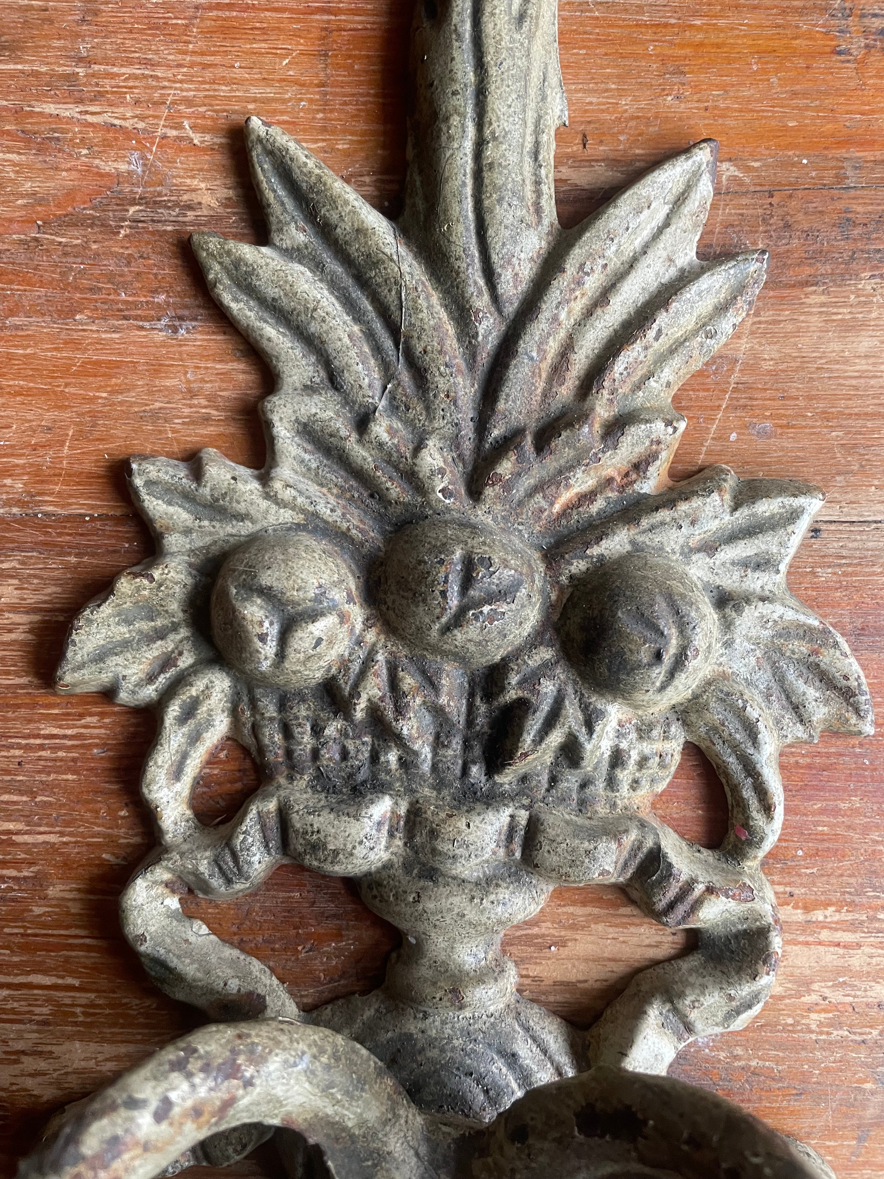 French Cast Iron Wall Candle Sconce
