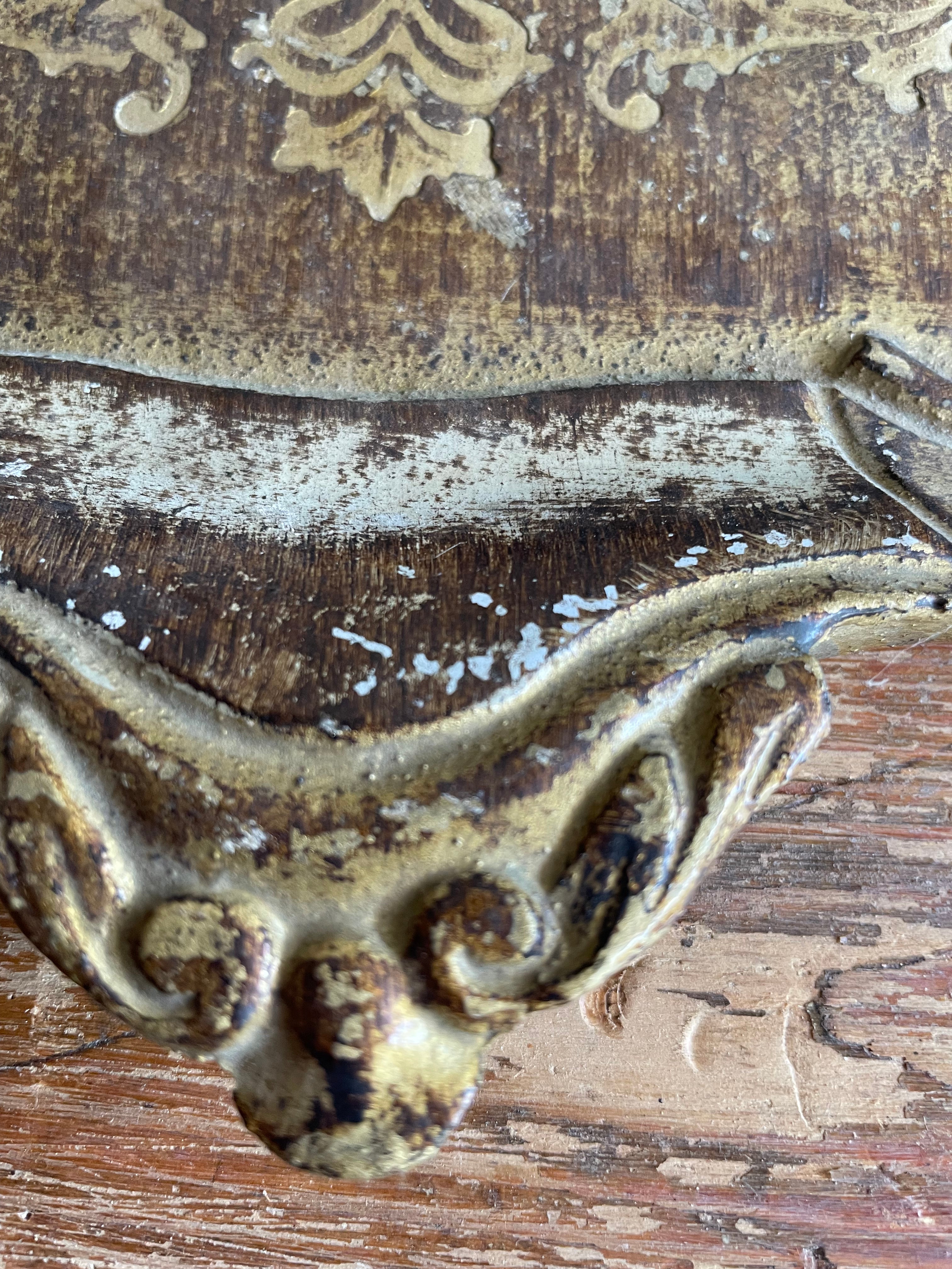 Rectangle Gold Florentine Tray with orange hues