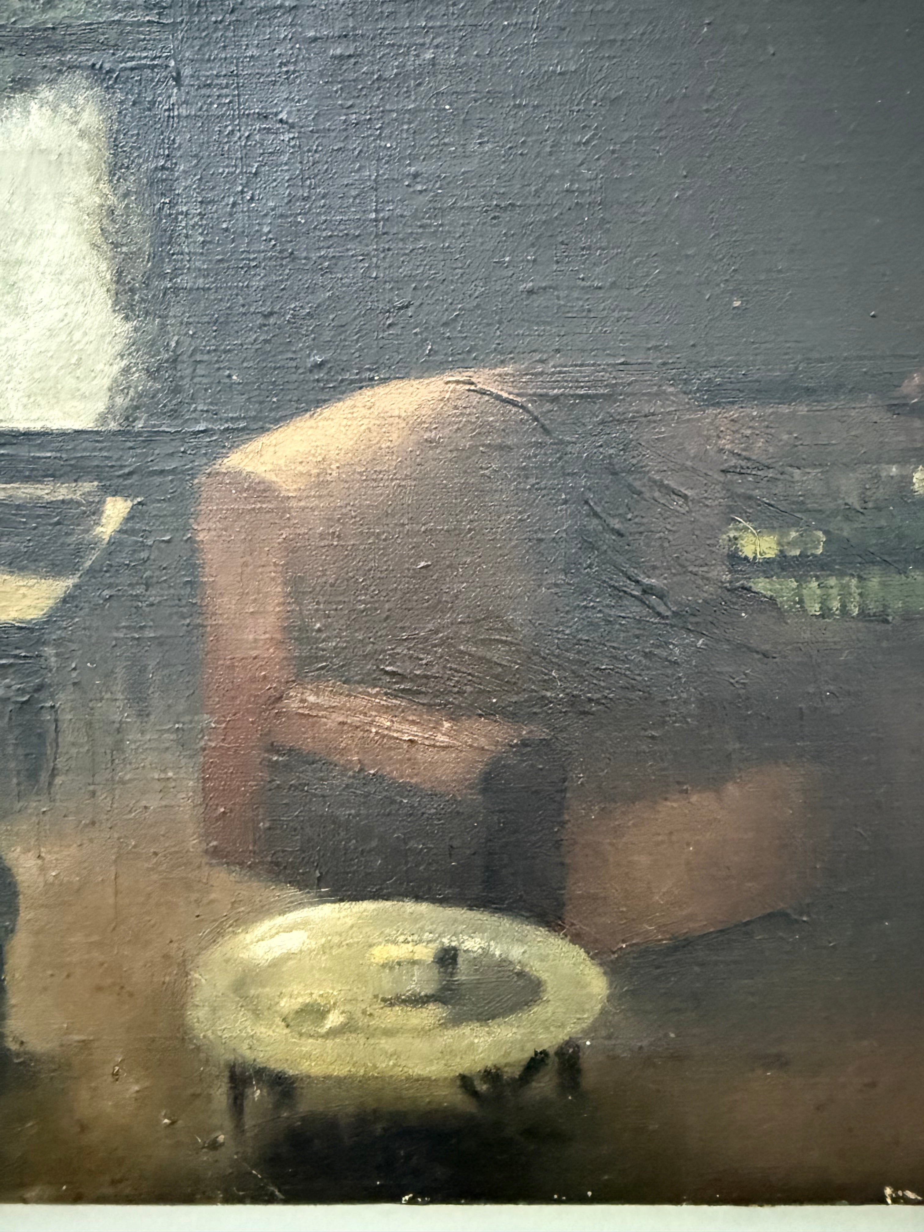 Circa 1930s: A Glimpse Outside. Oil on Canvas