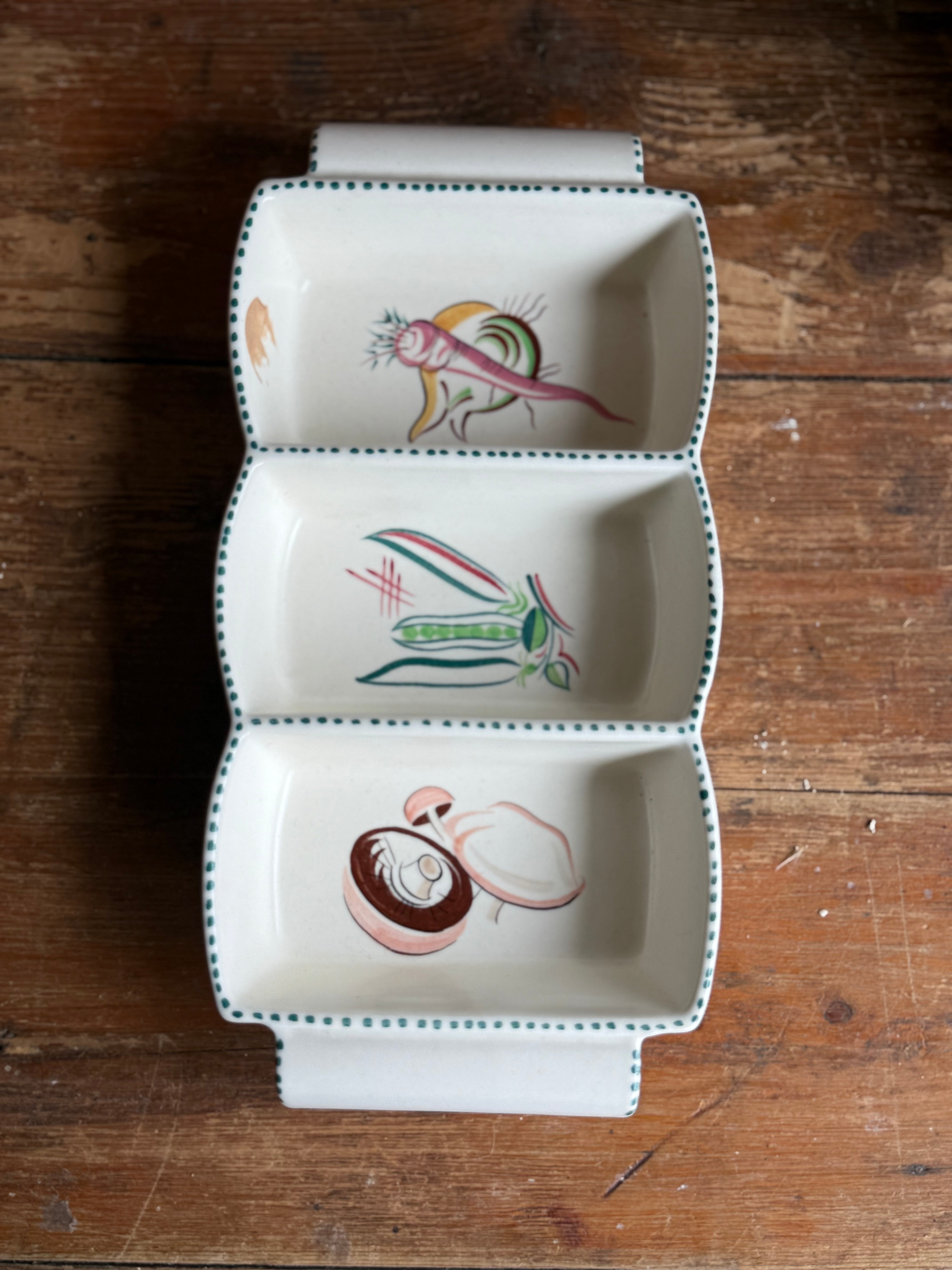 Vintage Poole Pottery Hors d'Oeuvres Dish