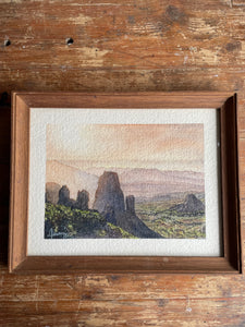 Sweeping Landscape: Signed Watercolour with Wooden Frame