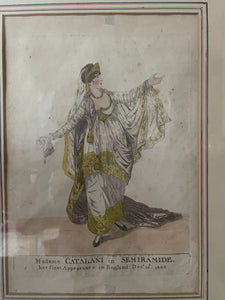 Pair of 1800s Framed Theatrical Coloured Lithographs