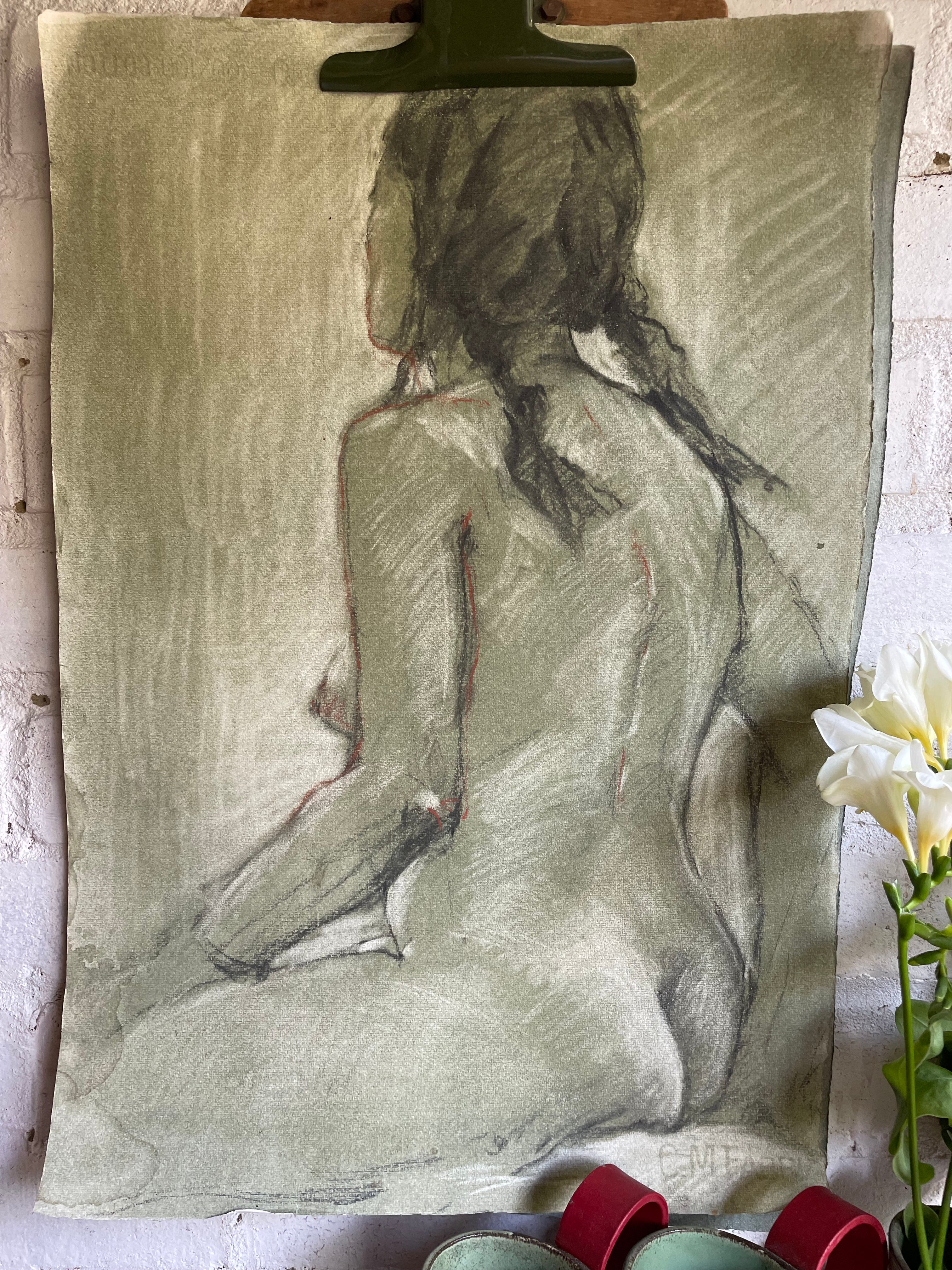 Charcoal Portrait on Paper by Dennis Gilbert