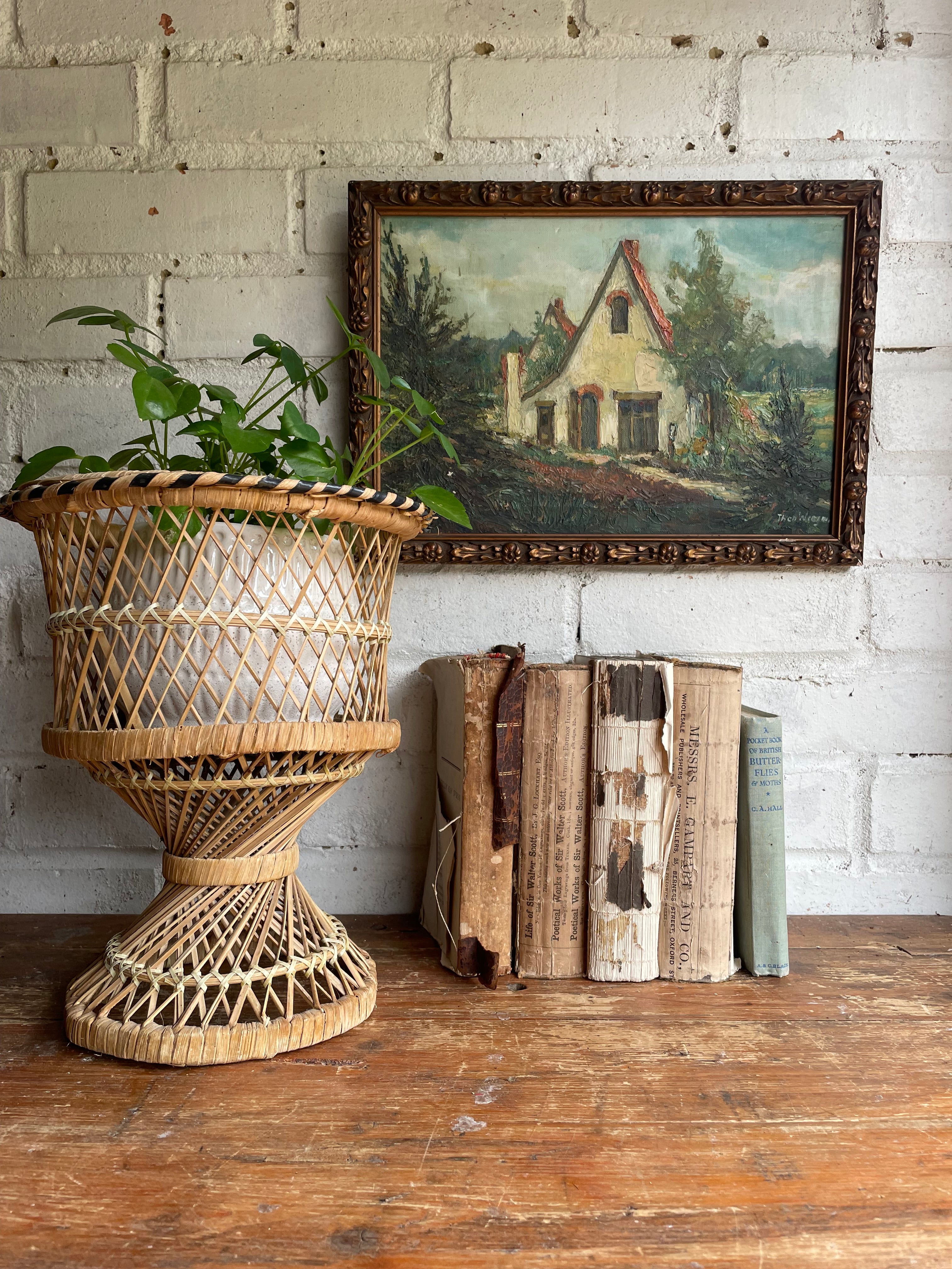 Vintage Wicker Plant Stand