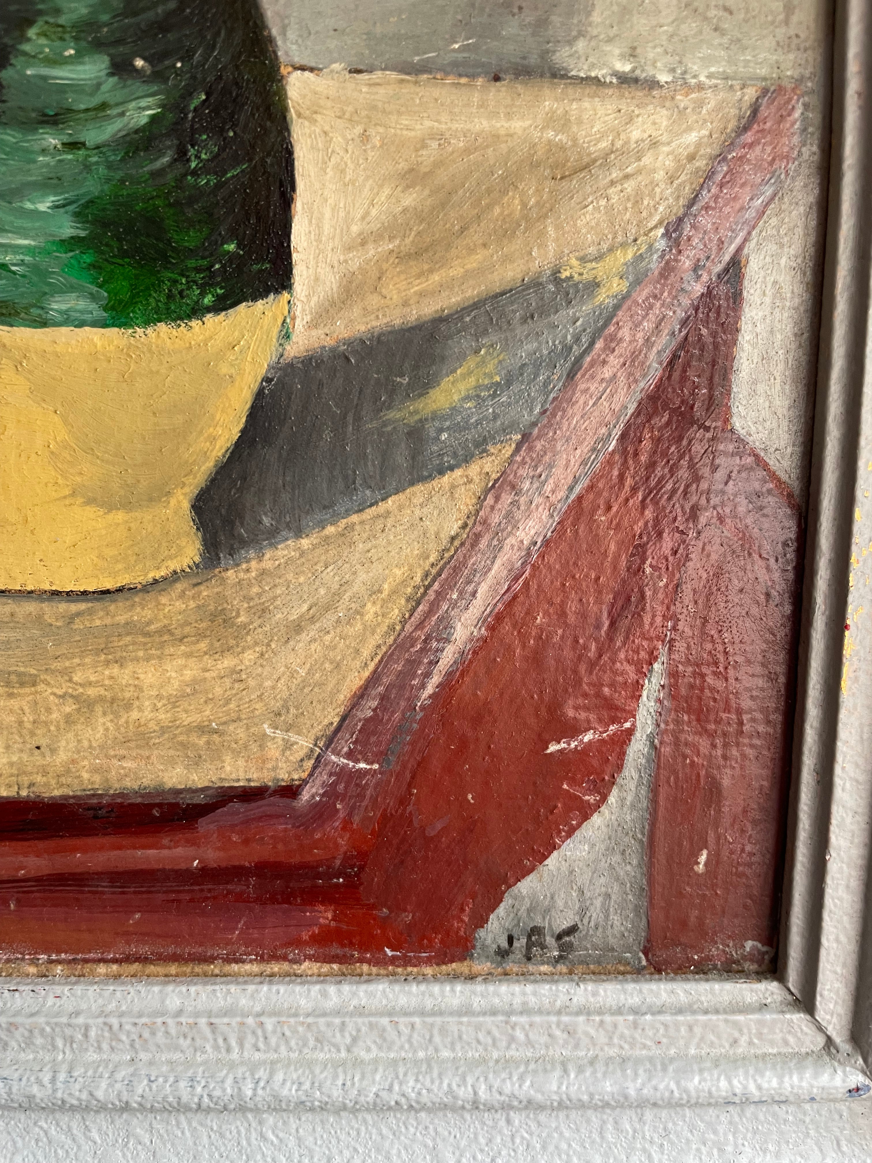 Study of Cézanne’s  “Still Life, Tulips & Apples” Post Impressionist Style Oil Painting
