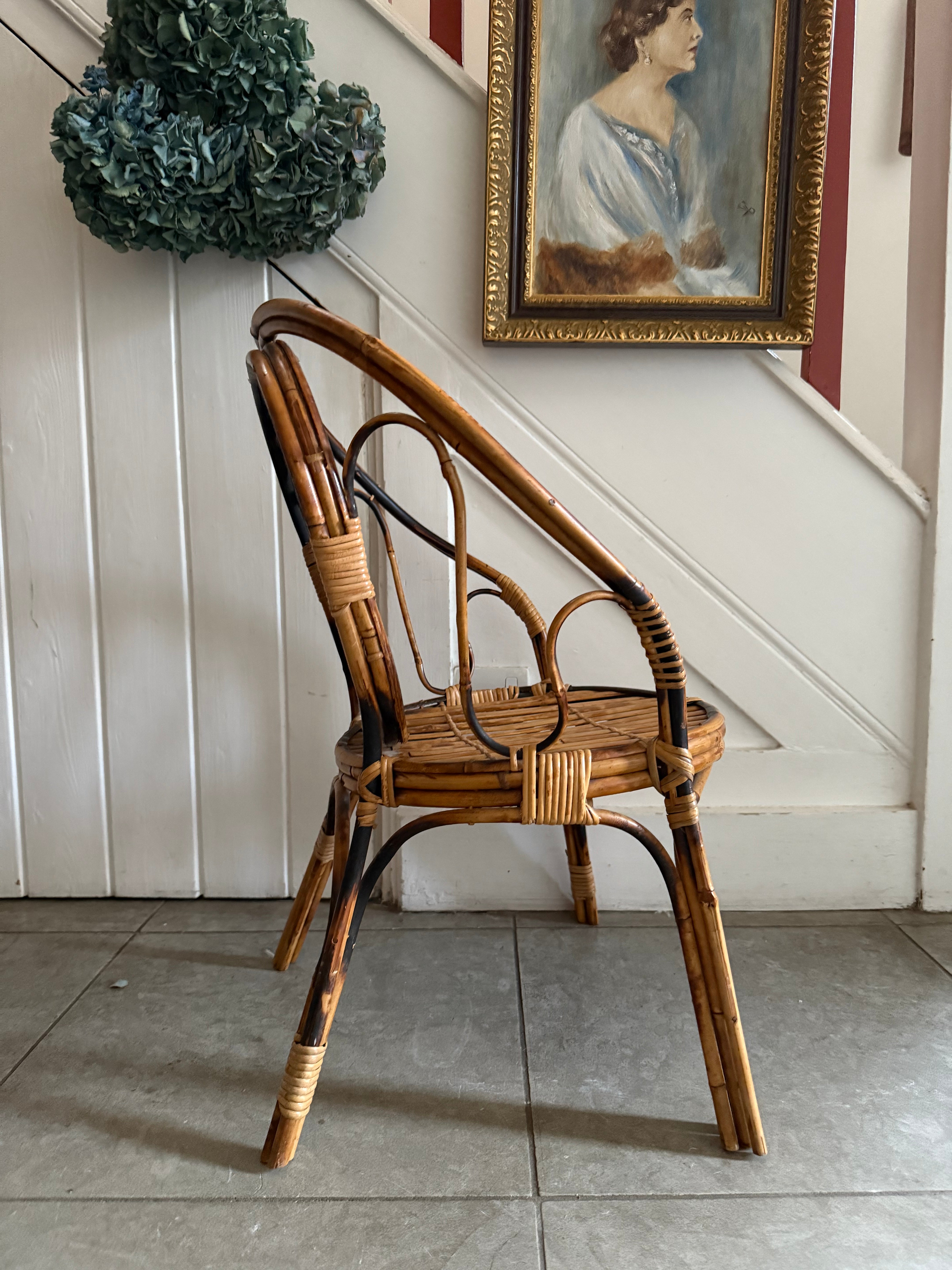 Circa 1890: Small Tiger Bamboo Chair