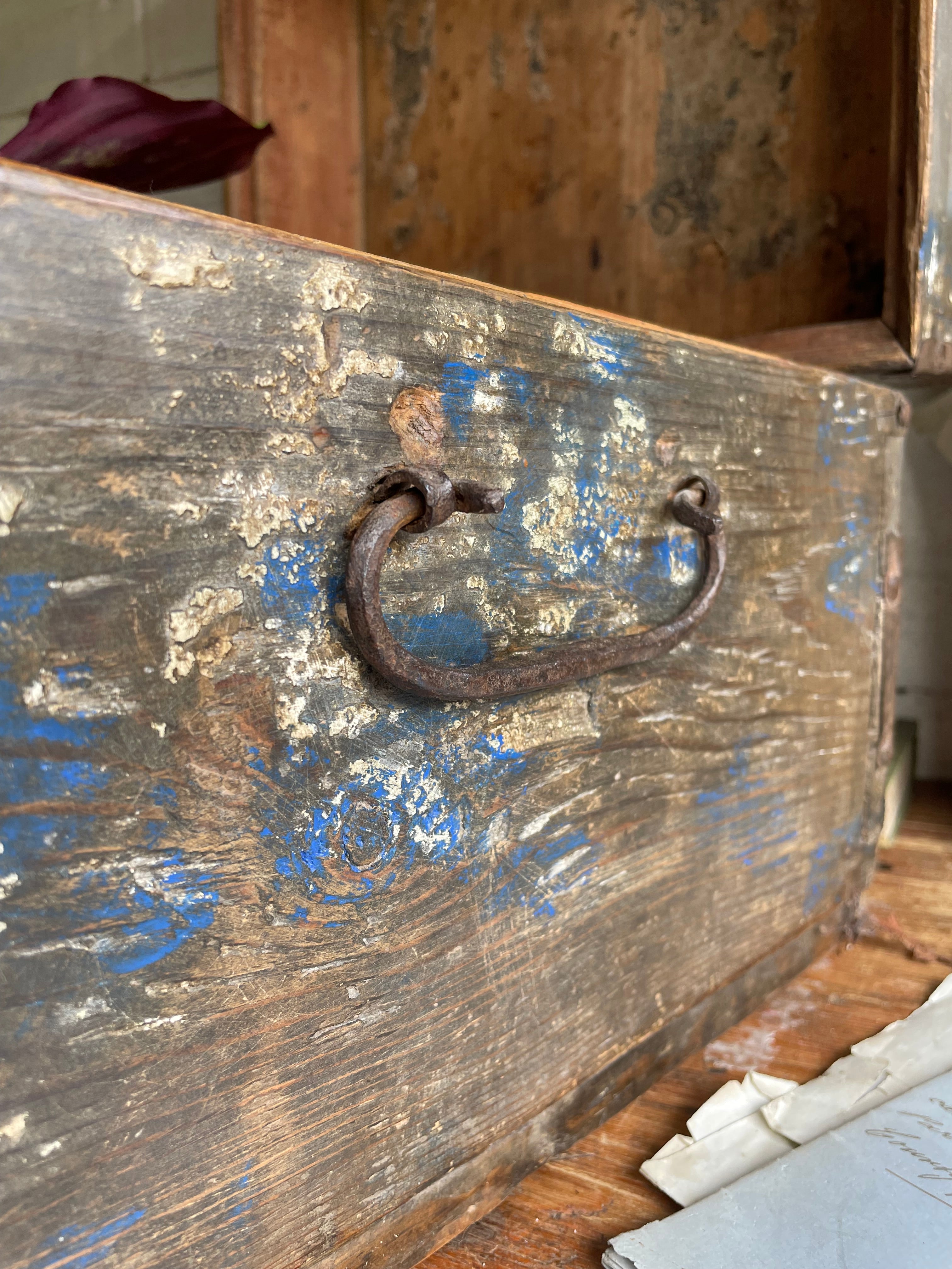 19th Century Chest with Original Iron Handles