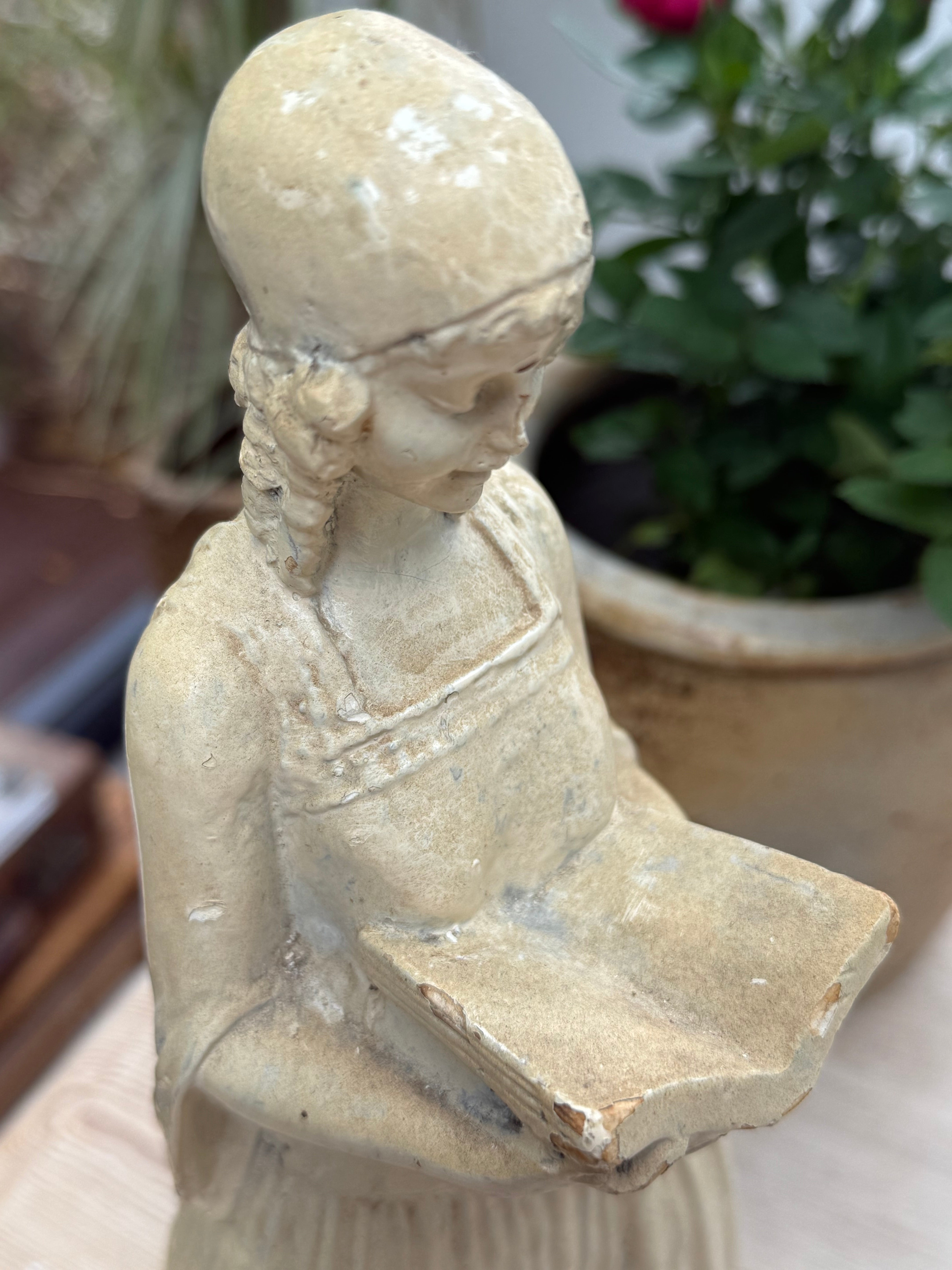 In Prayer: Beautiful Glazed Clay Sculpture