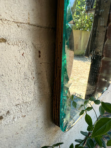 Small Art Deco Wall Mirror with Original Bevelled Glass
