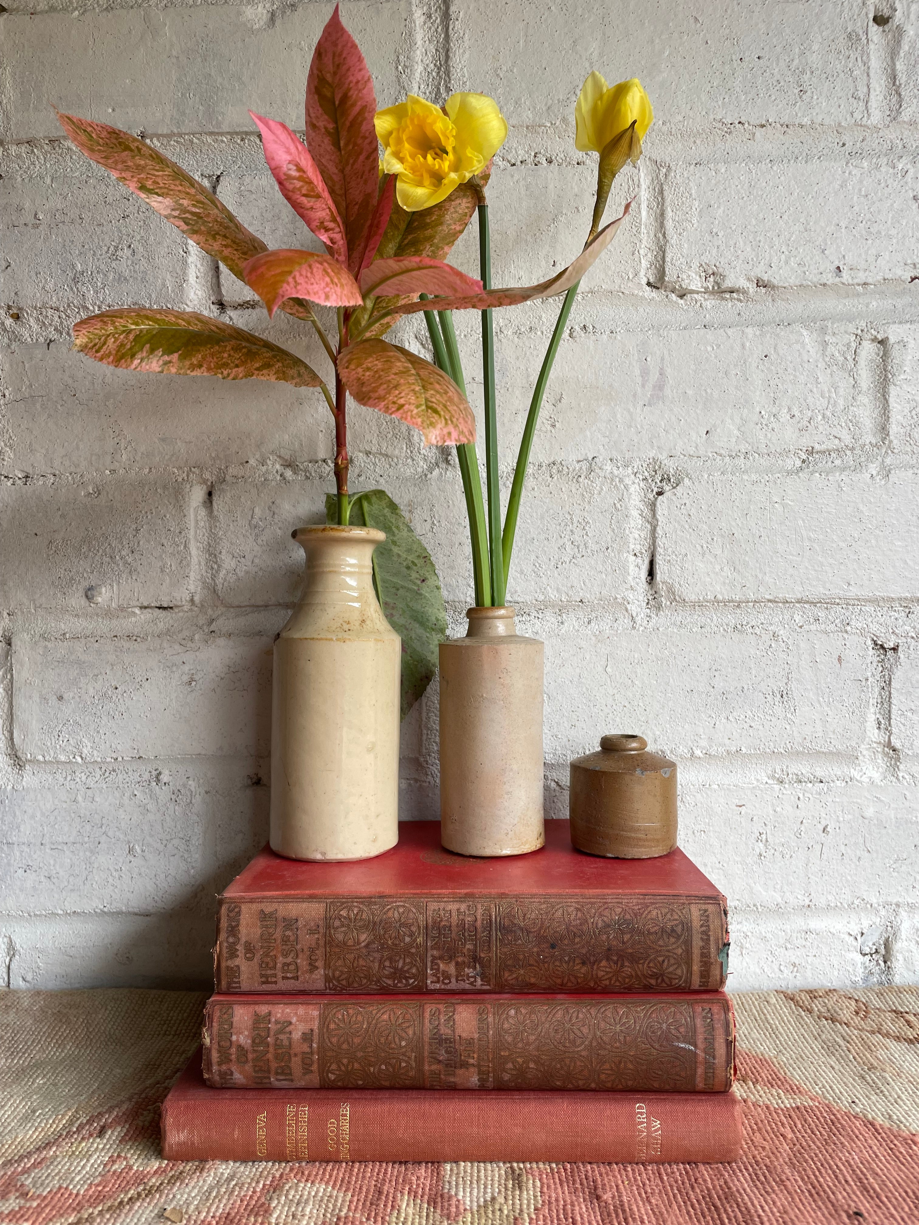 Trio of Antique Stoneware Bottles