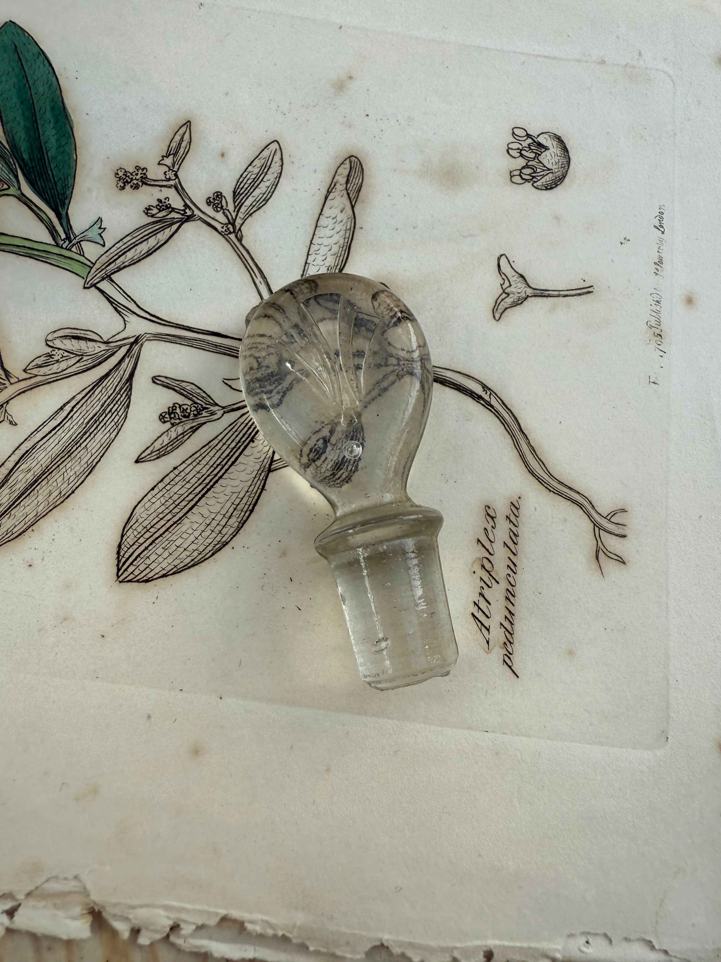 Circa 1870s: Small Victorian Cut-Glass Perfume Bottle