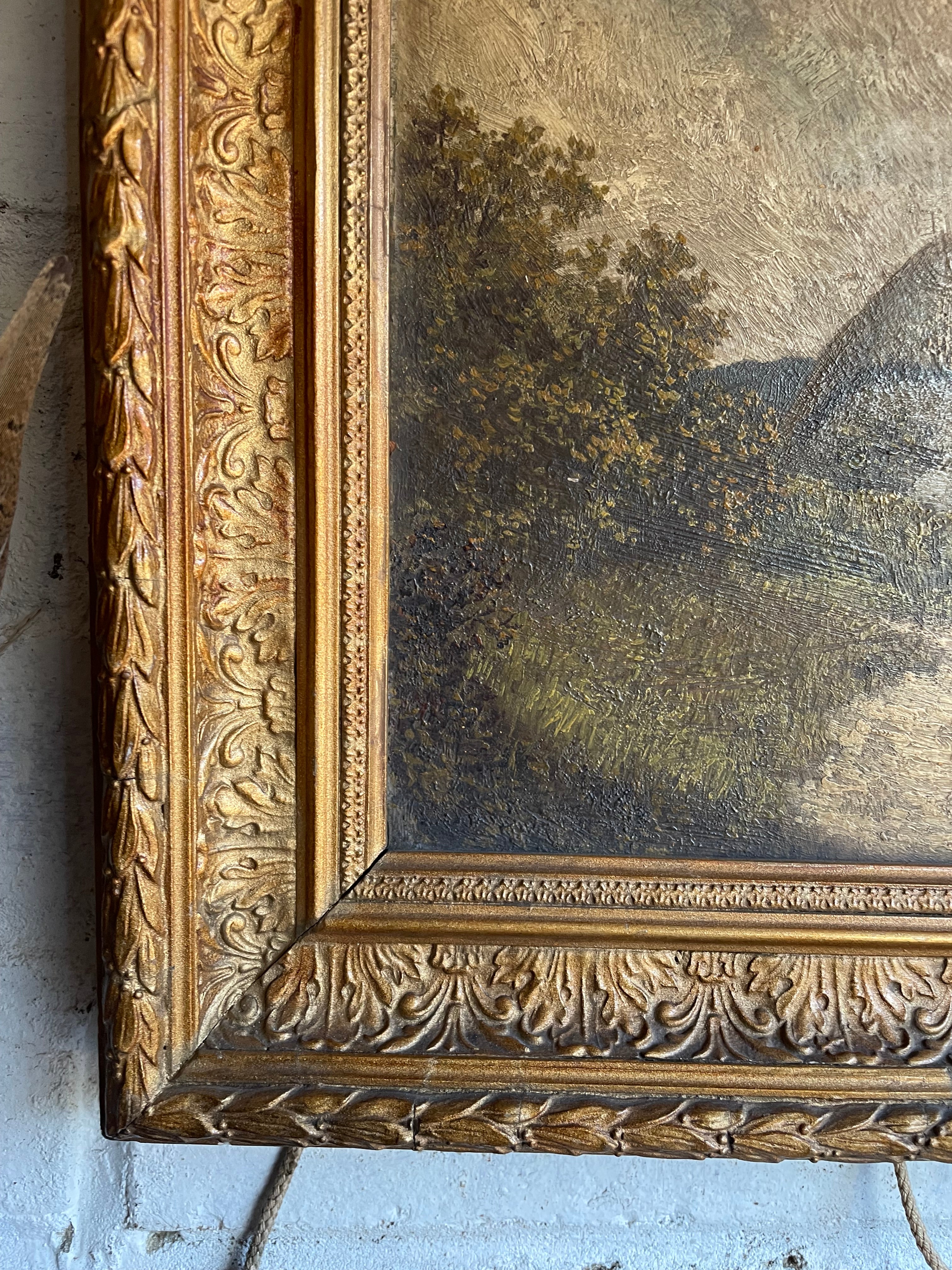 Thatched Cottages: 19th Century Oil on Board