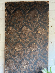 Timeworn Interior Decorators Sample Panel with Victorian Lincrusta Wallcovering