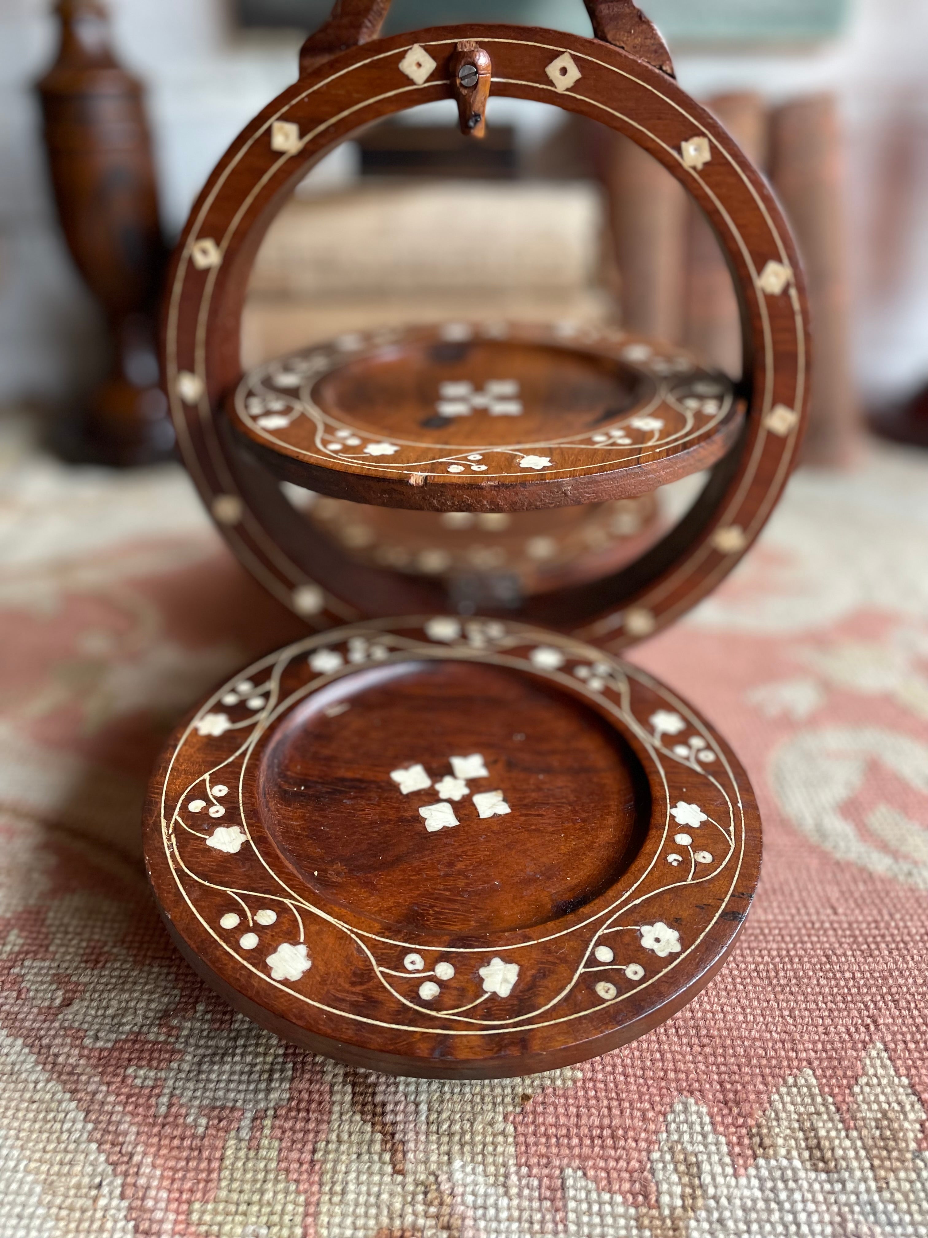 Early 1900s Anglo-Indian Travelling Cake Stand