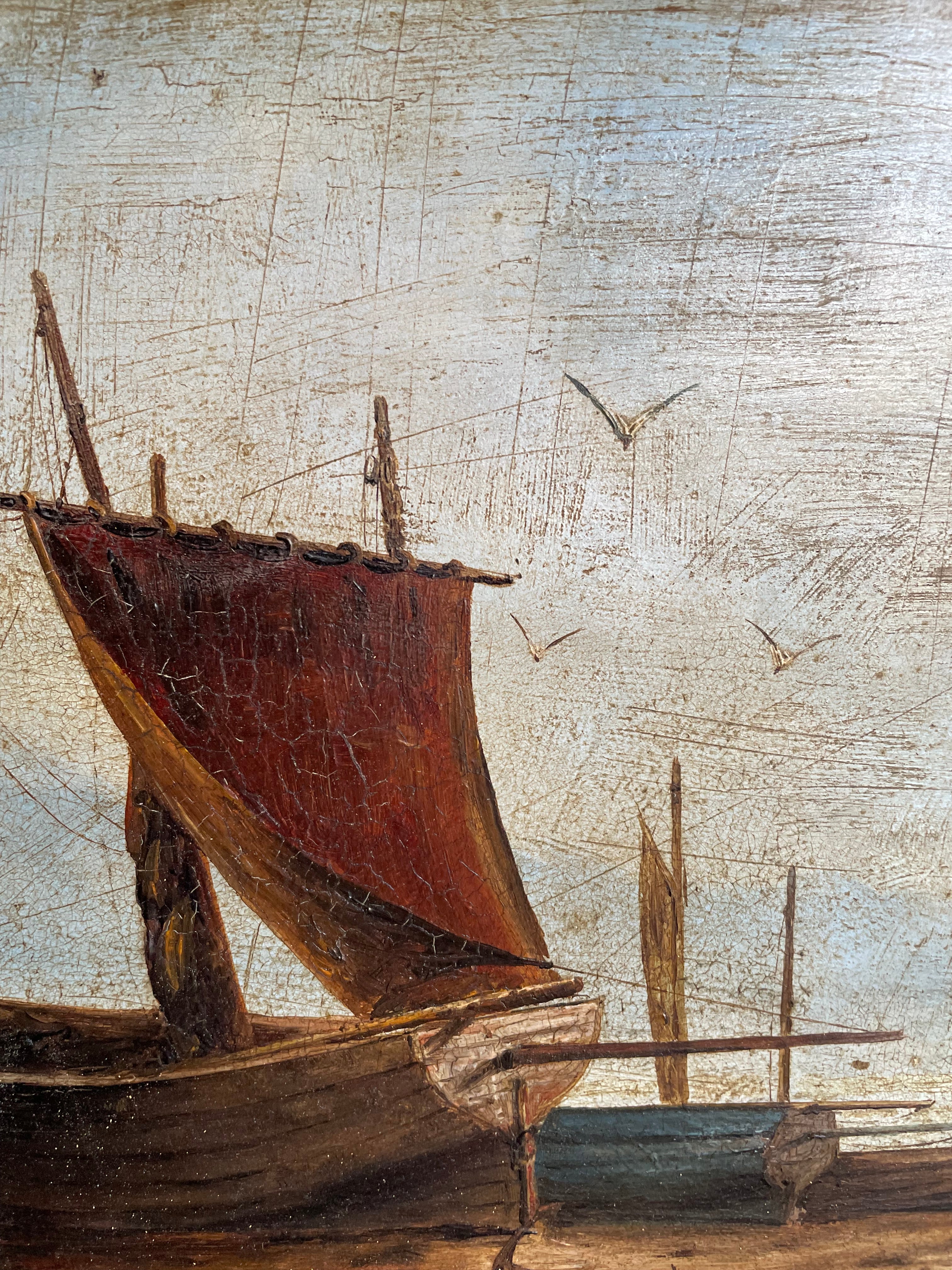 19th Century British School Double-Sided Oil Painting