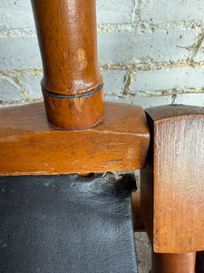 Victorian Faux Bamboo & Leather Folding Campaign Chair