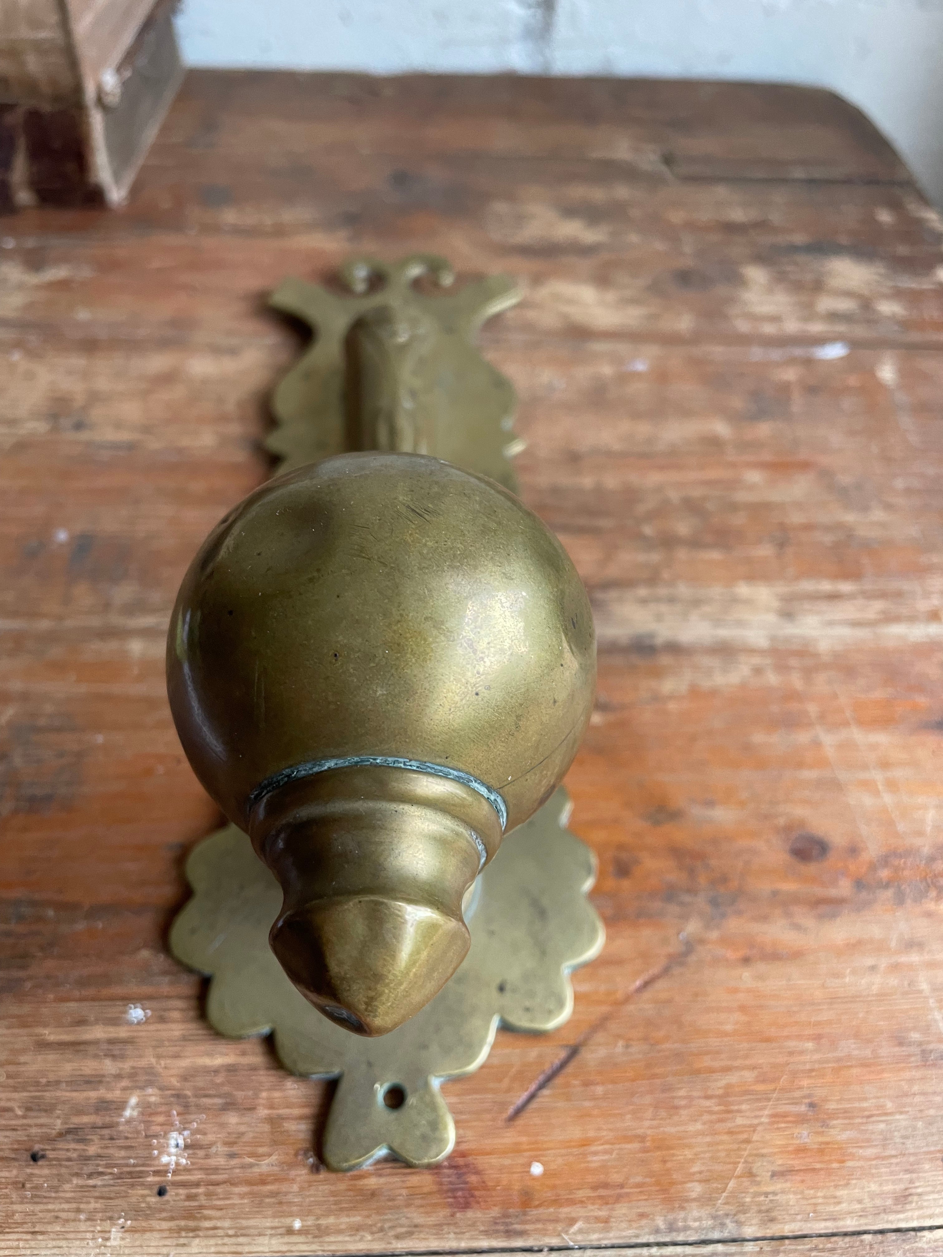 19th Century Brass Wall Hung Candleholder with Flower Posy
