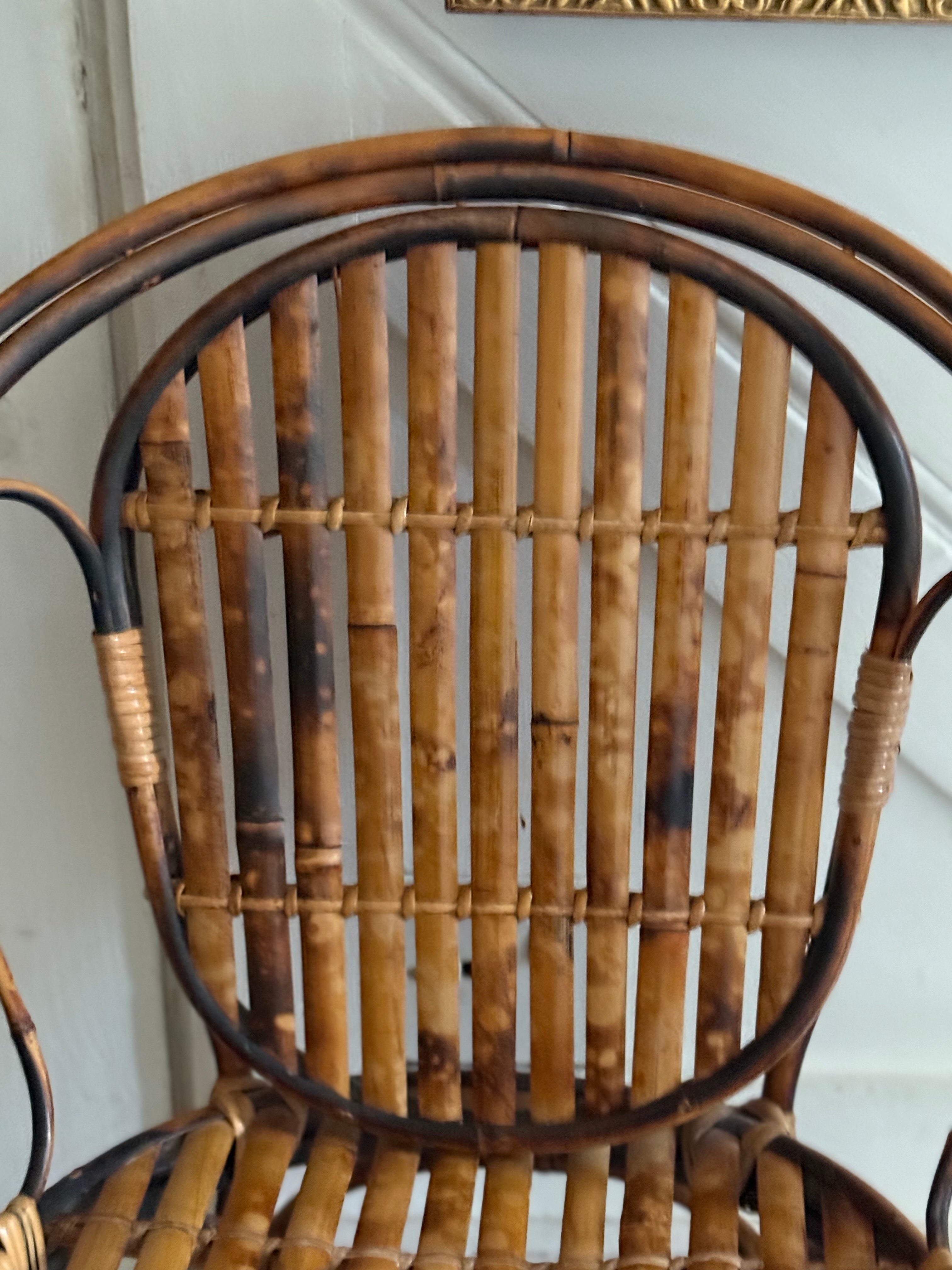 Circa 1890: Small Tiger Bamboo Chair