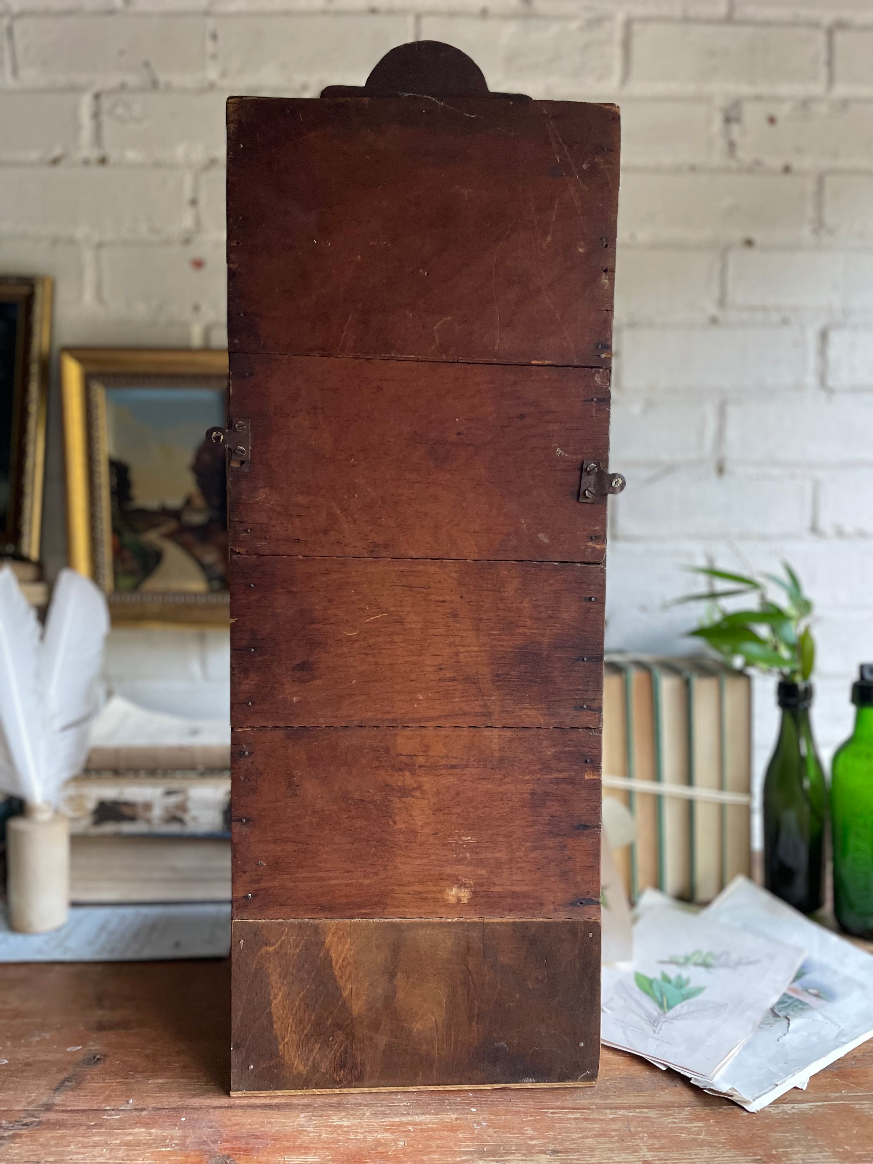 UK only delivery. 19th Century Oak Wall Unit with Mirror. Was £70 now £45.50 at checkout