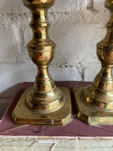 Pair of Small Classic Brass Candlesticks