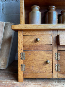 Vintage Miniature Oak Welsh Dresser
