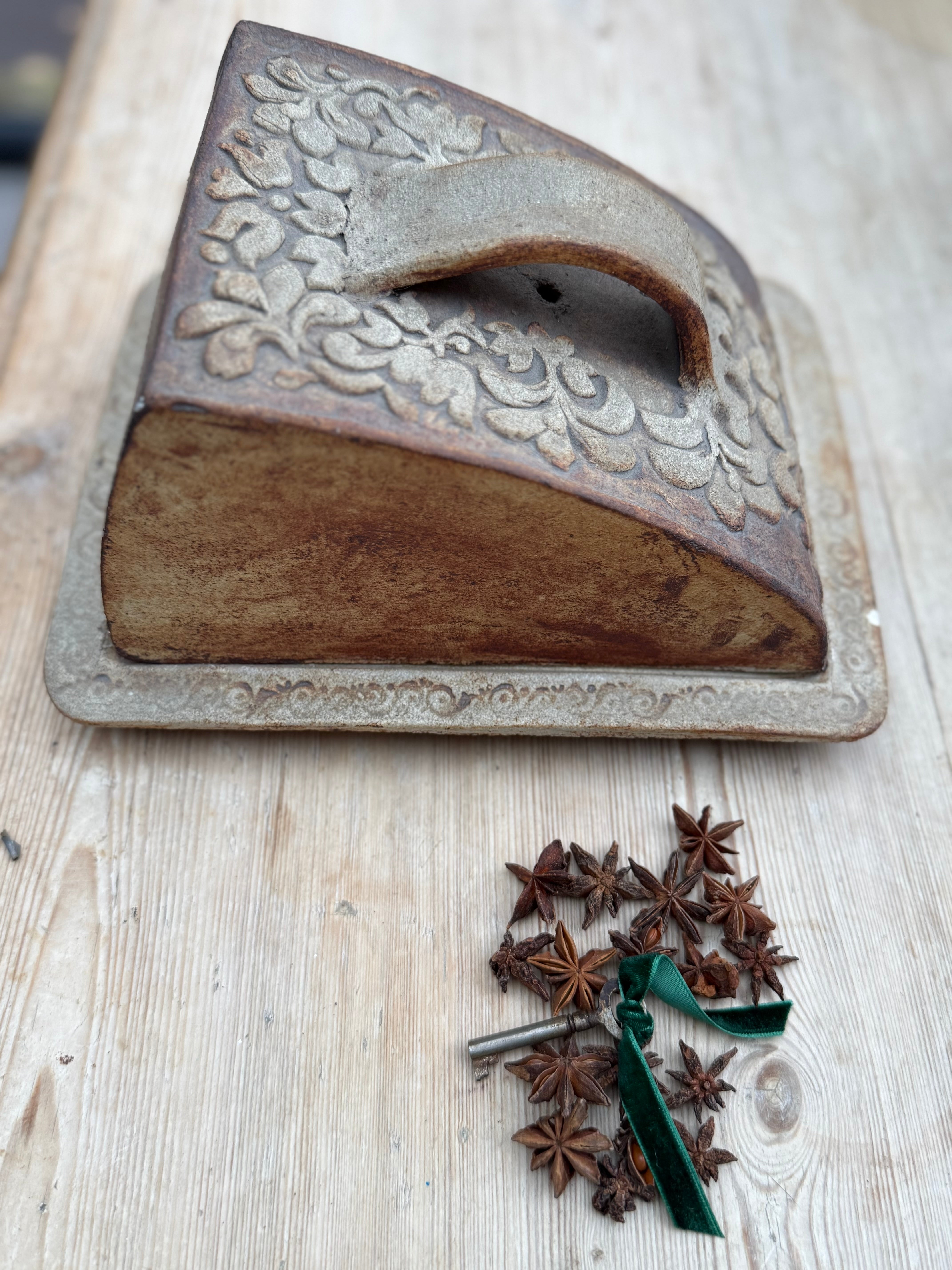 Mid- Century Studio Pottery Cheese Dome and Plate