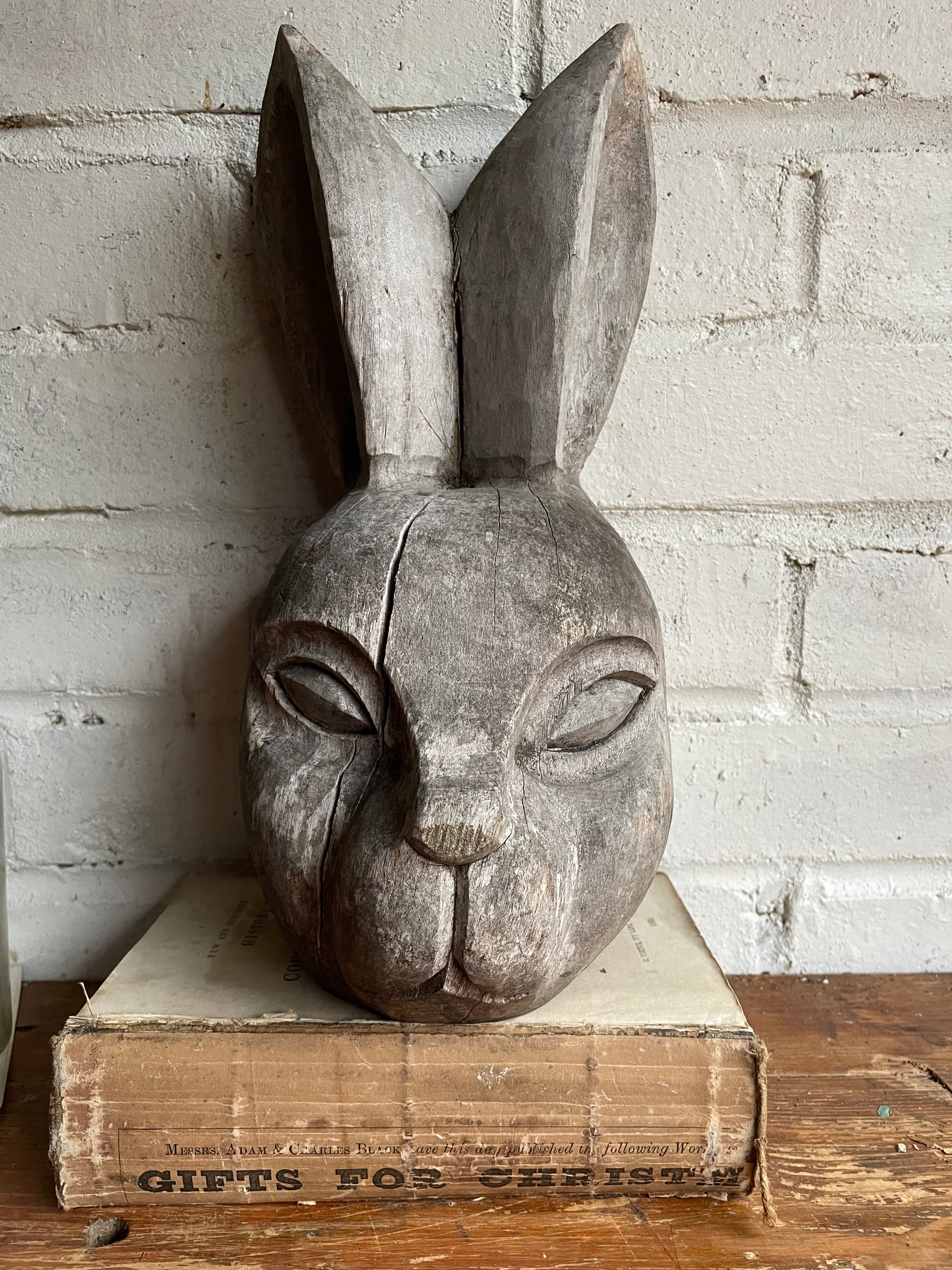 Quirky Carved Hare Sculpture
